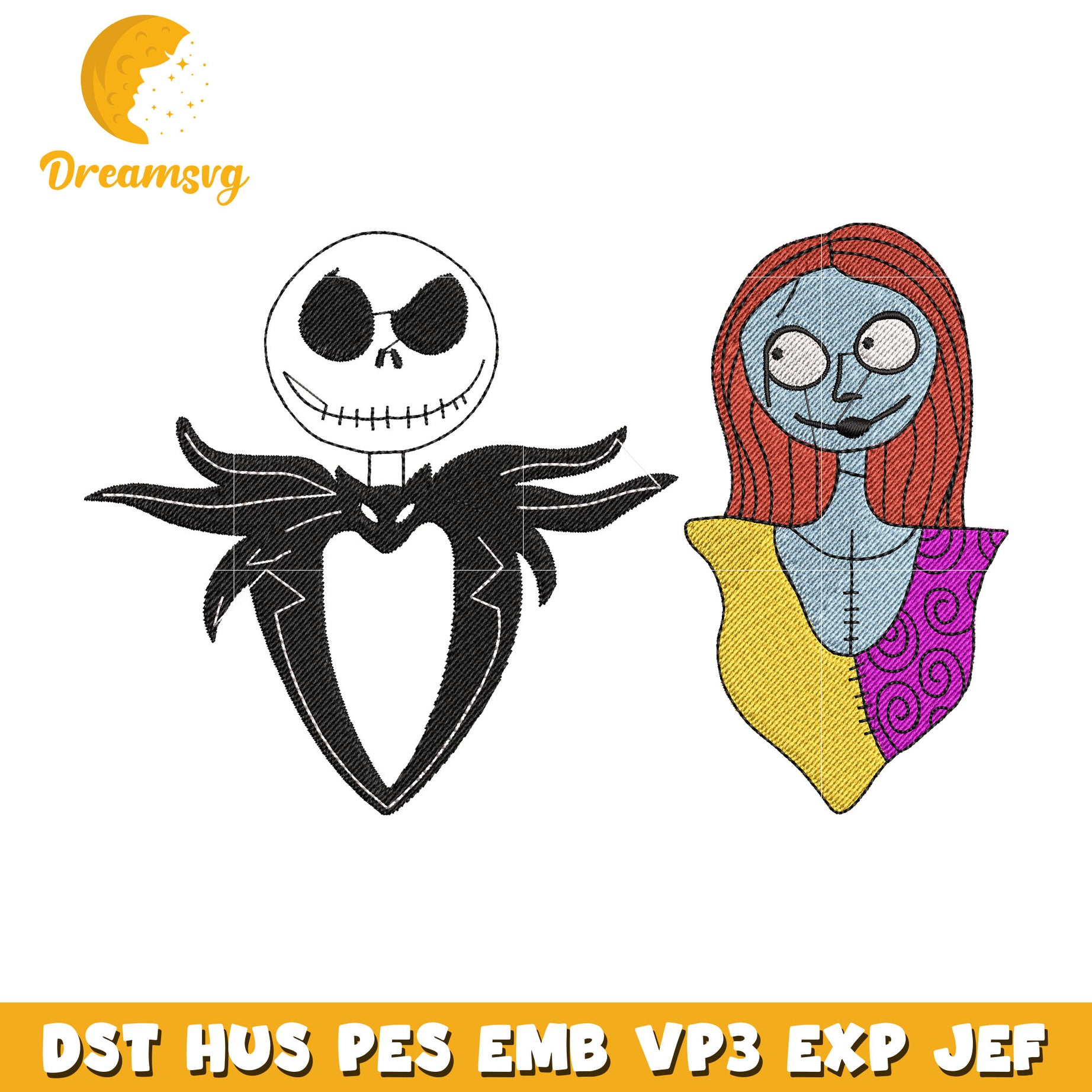 Jack And Sally embroidery design