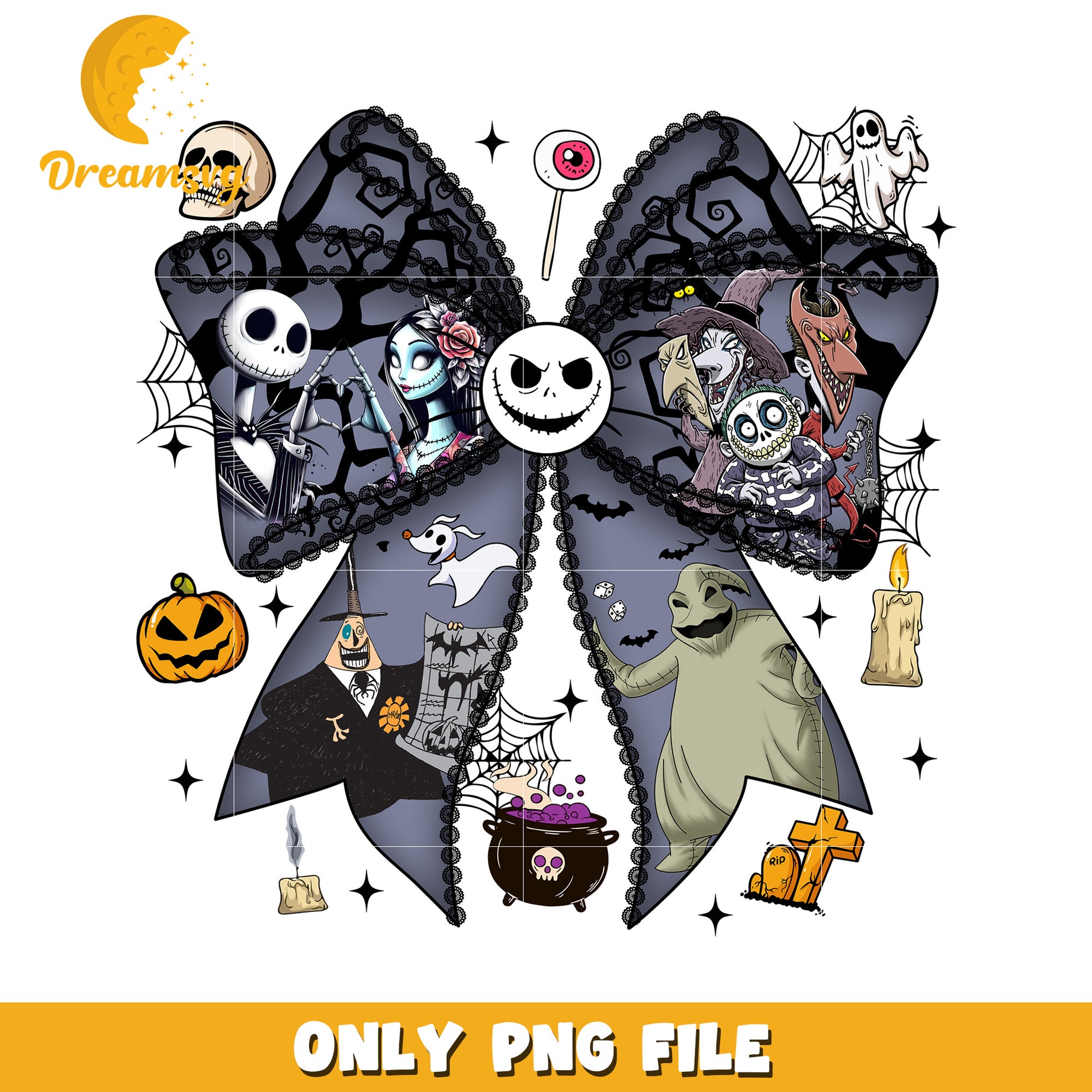 Jack skellington and friends png, halloween cartoon png, halloween characters png