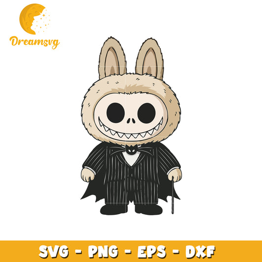 Jack skellington labubu svg, labubu characters svg, labubu outfits svg