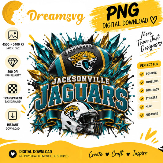 Jacksonville Jaguars NFL Football Helmet Crystal Splash PNG