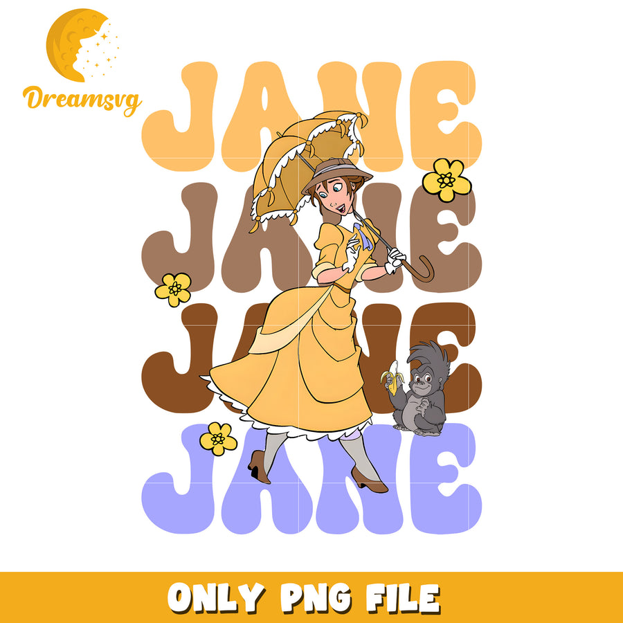 Jane design png, jane character png, tarzan jane png