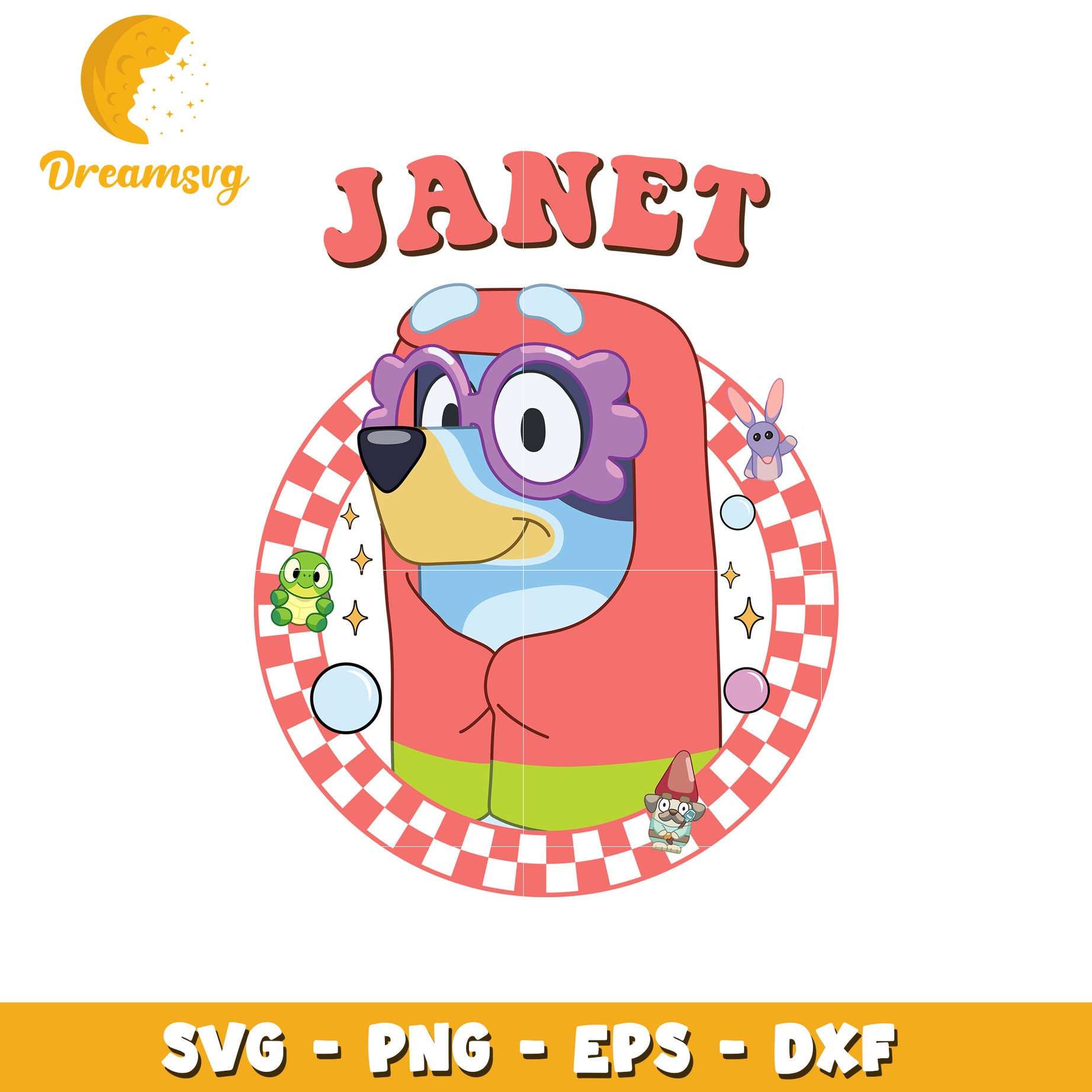 Janet the Dog SVG Cut File PNG EPS DXF