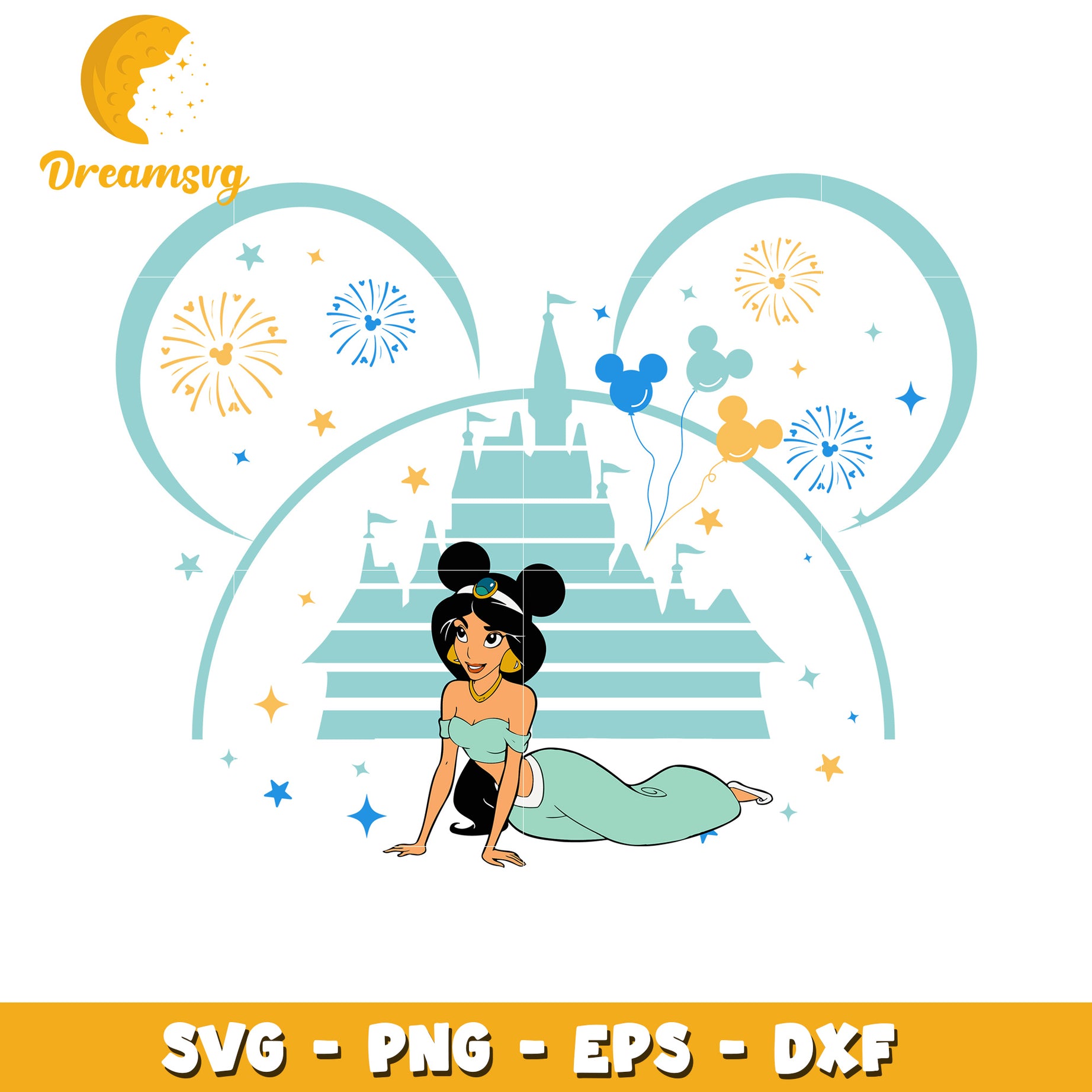 Jasmine Disney Castle SVG PNG EPS DXF