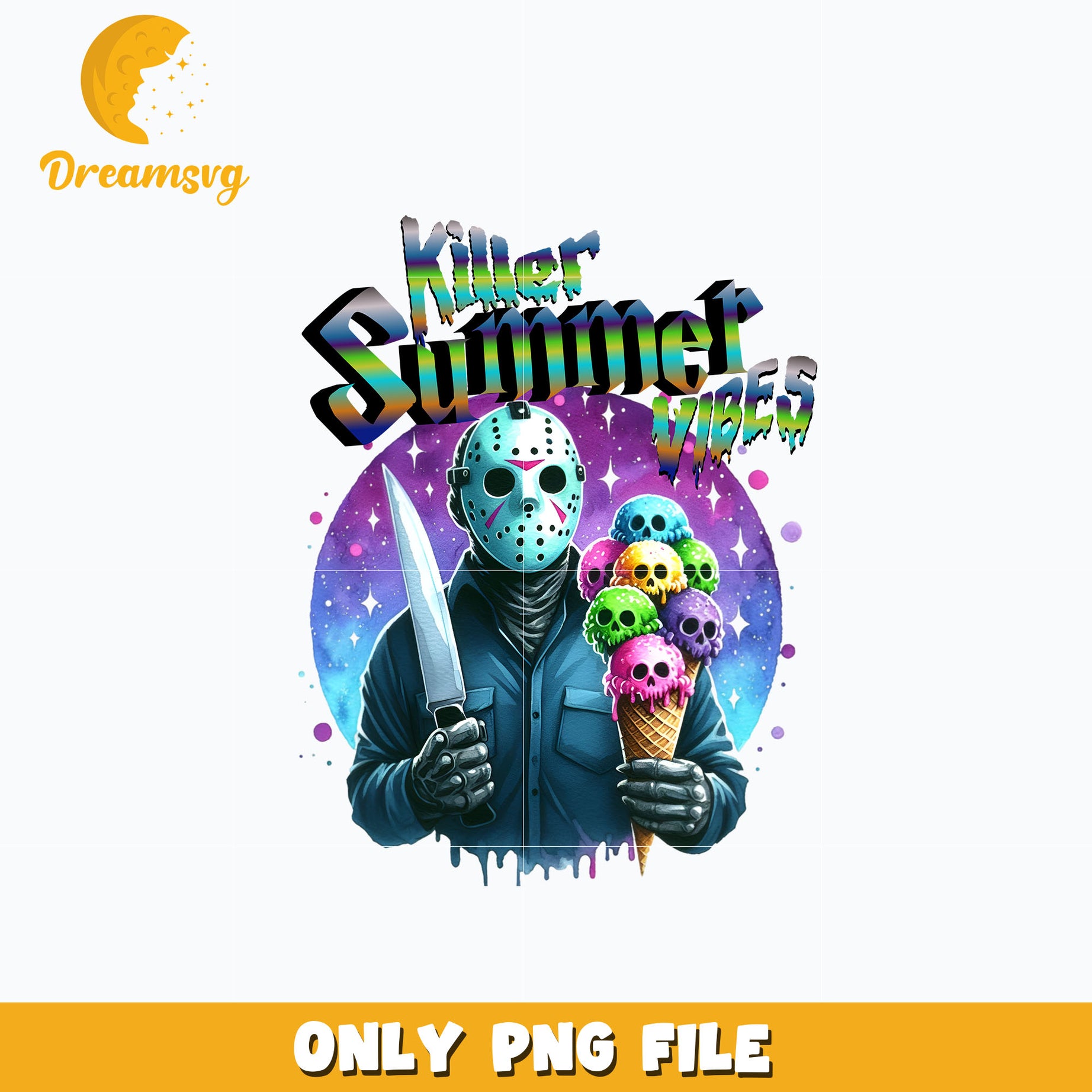 killer summer vibes Jason Voorhees halloween png, digital download