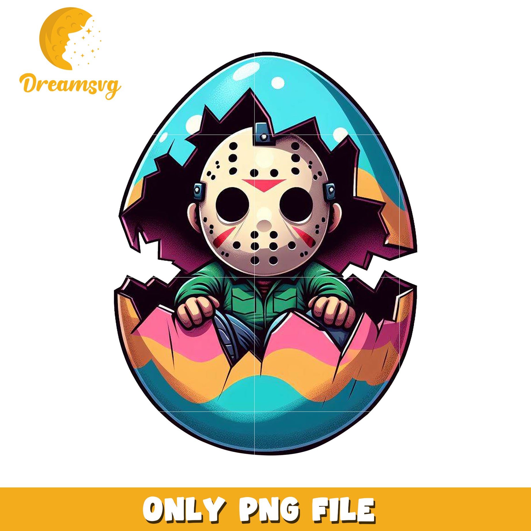 Jason Voorhees Easter Egg PNG Cute Cartoon Design File