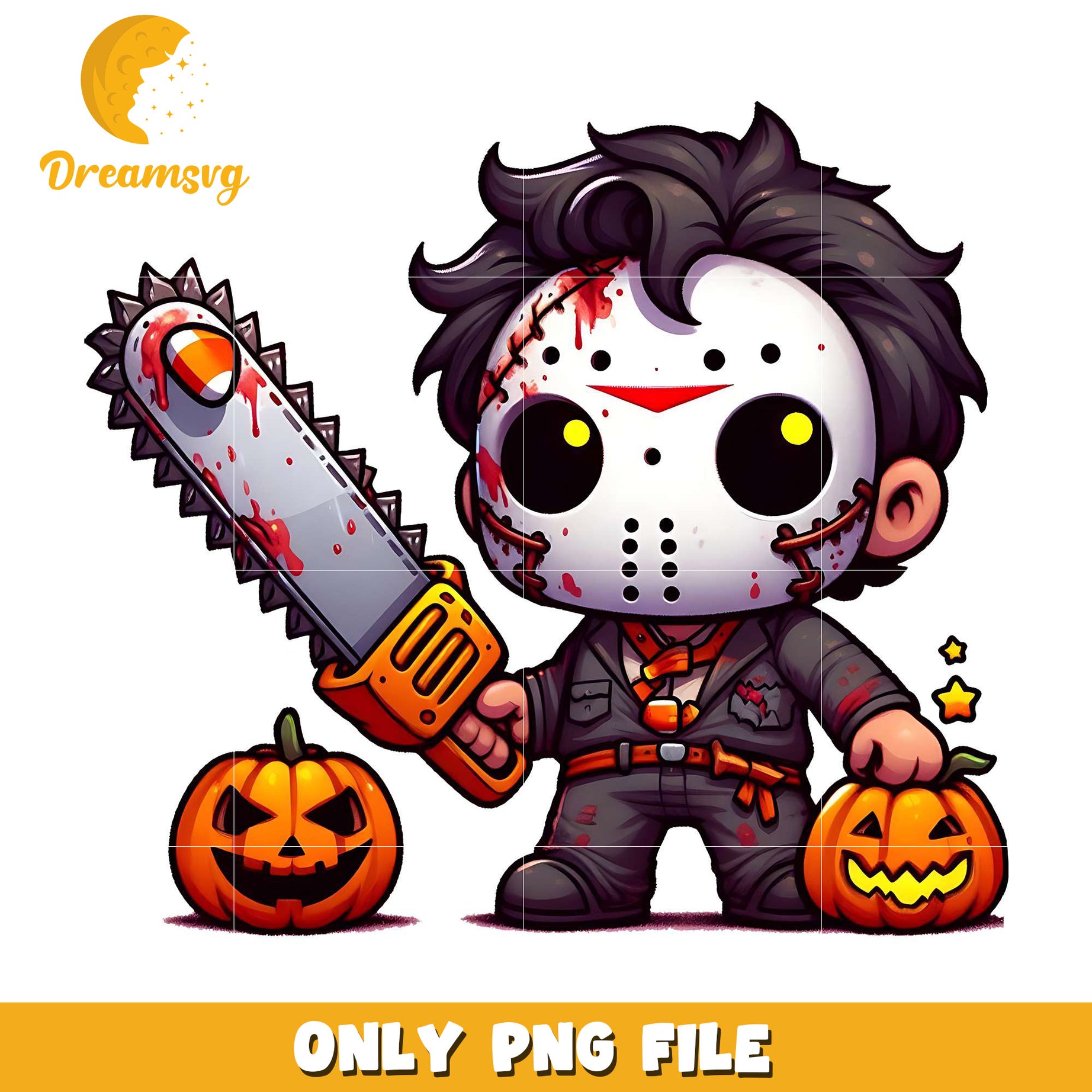 Jason and the saw png, halloween pumpkin png, halloween cookies png