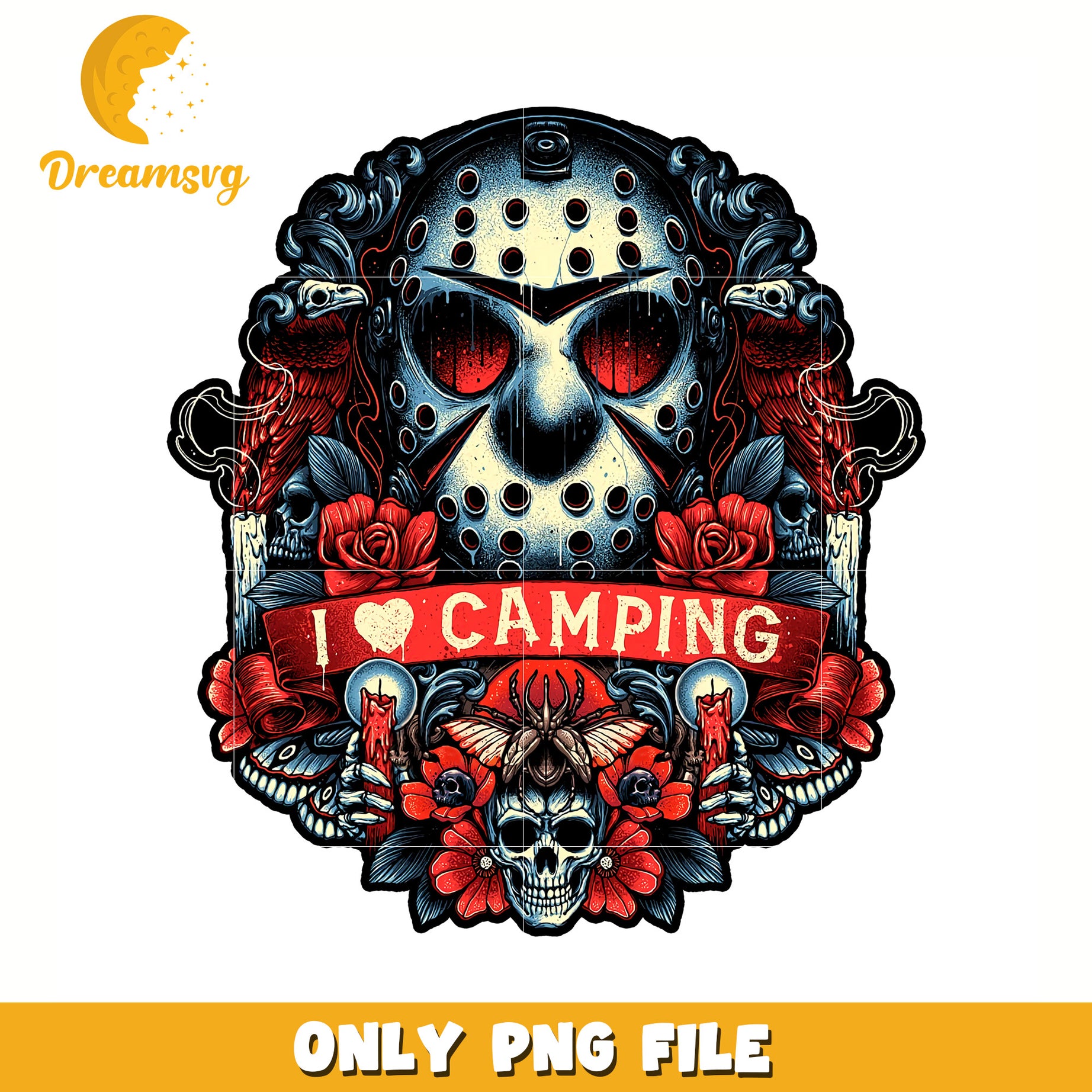 Jason camping png, halloween decor png, halloween characters png