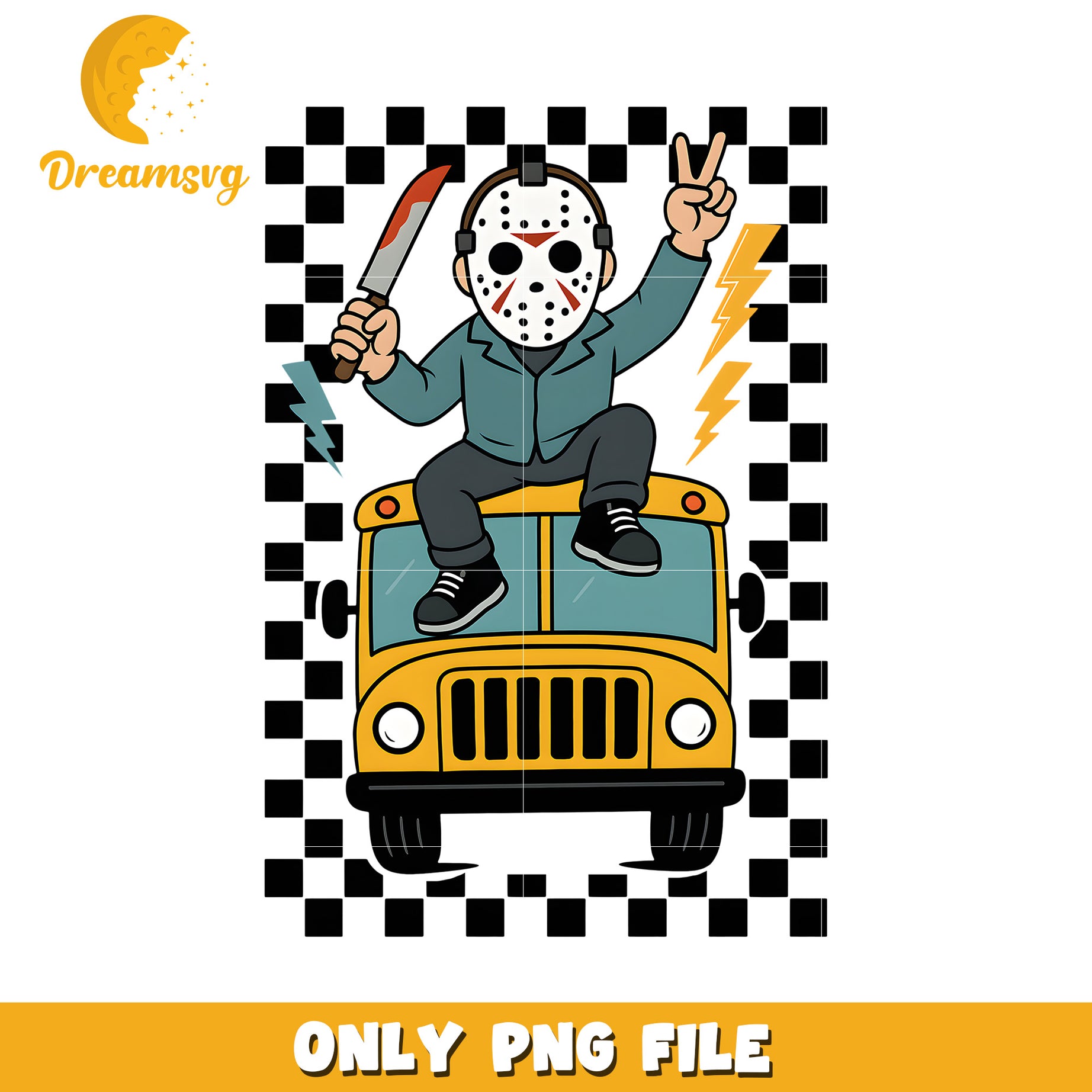 Jason in the car png, halloween times png, spirit halloween png