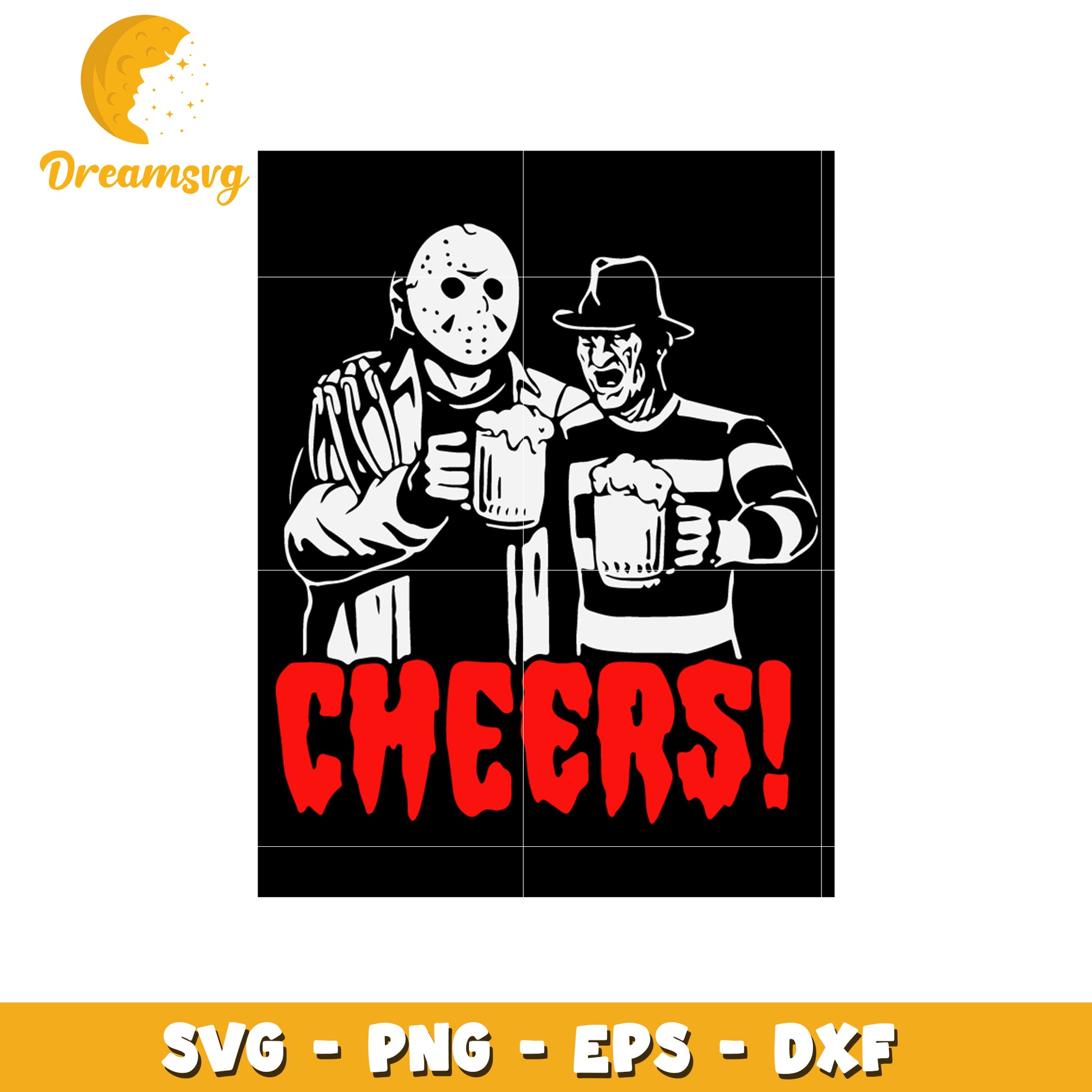 Jason voorhees freddy krueger beer svg, jason voorhees svg, freddy krueger svg