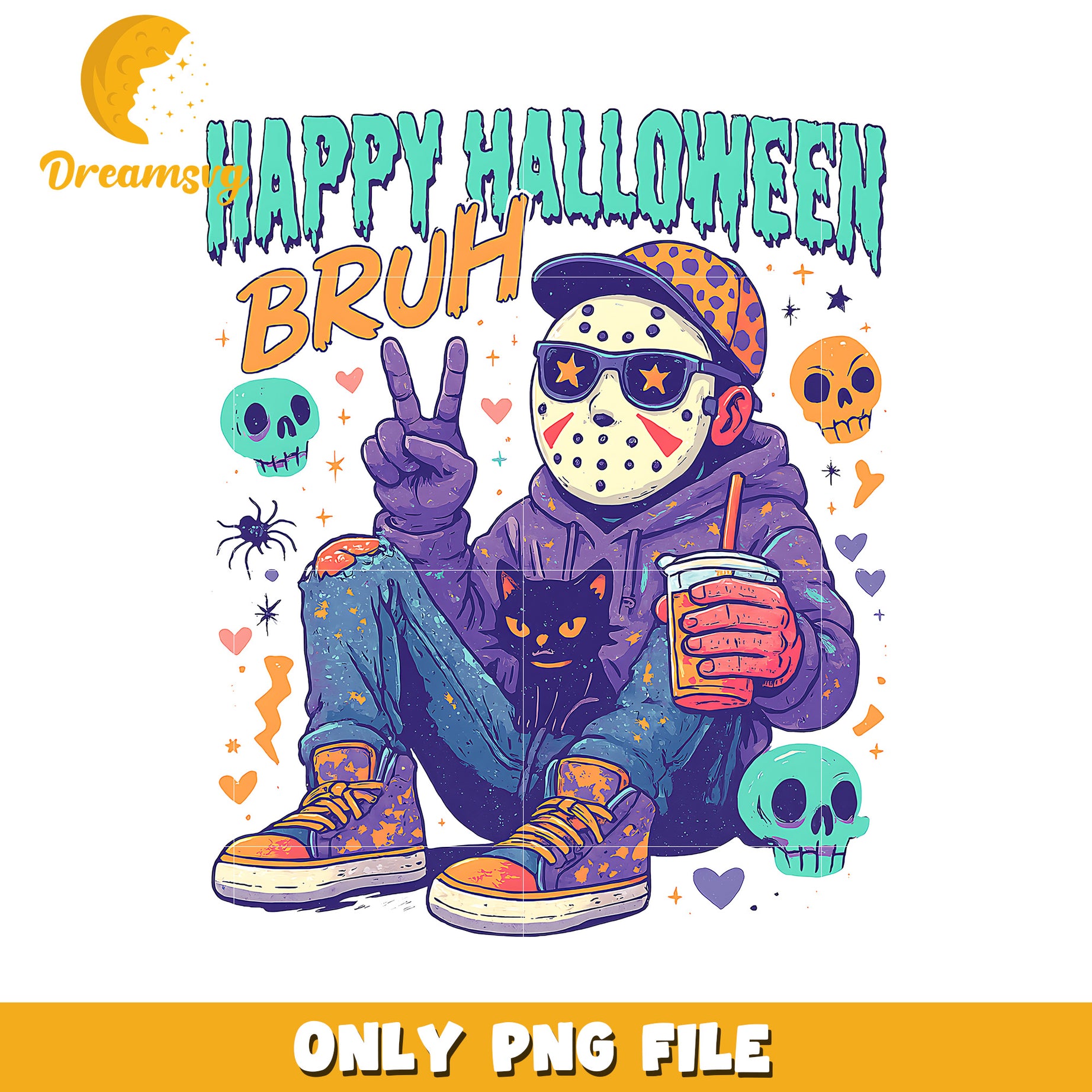 Jason voorhees happy halloween png, spooky halloween png, trick or treat png