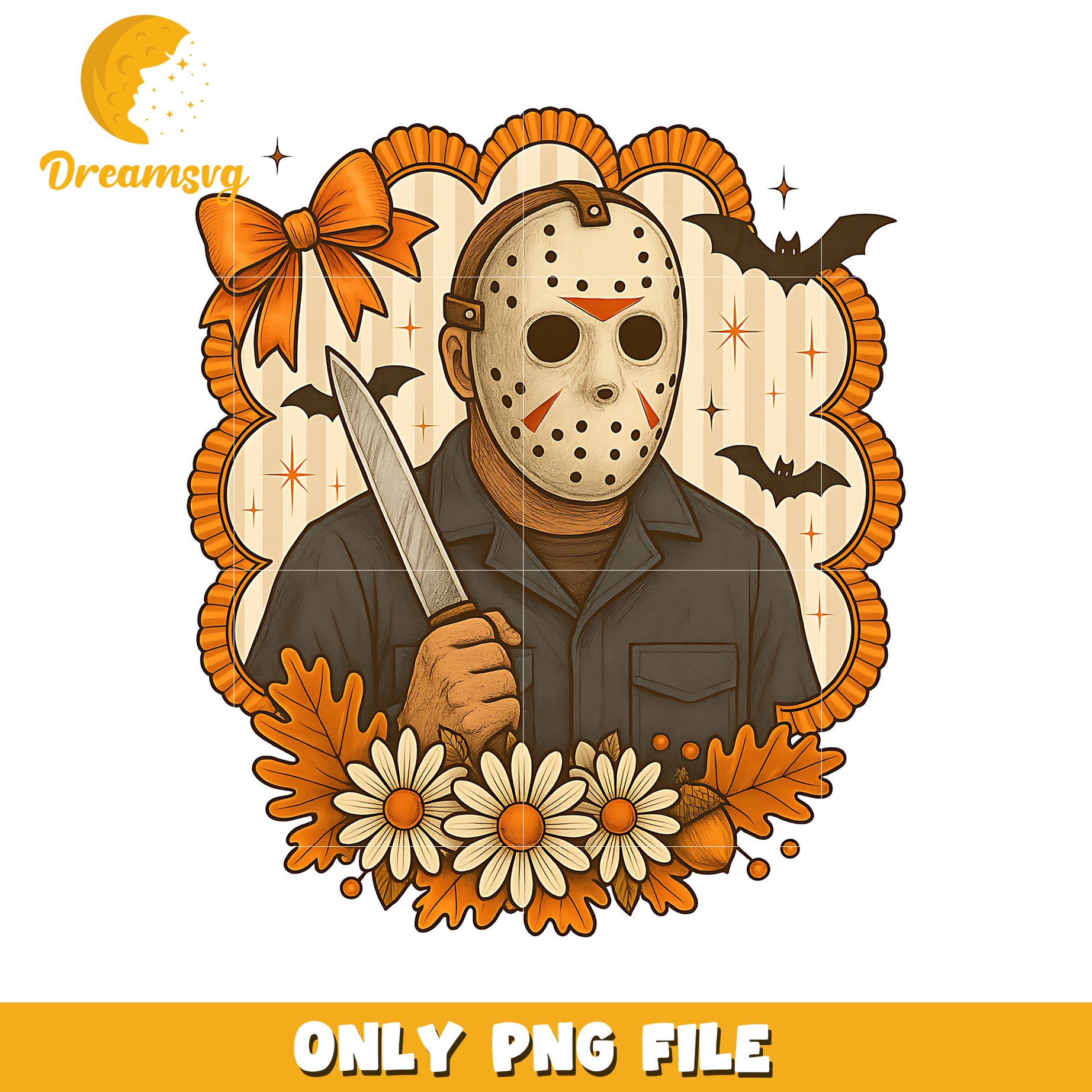 Jason voorhees png, spooky halloween png, trick or treat png