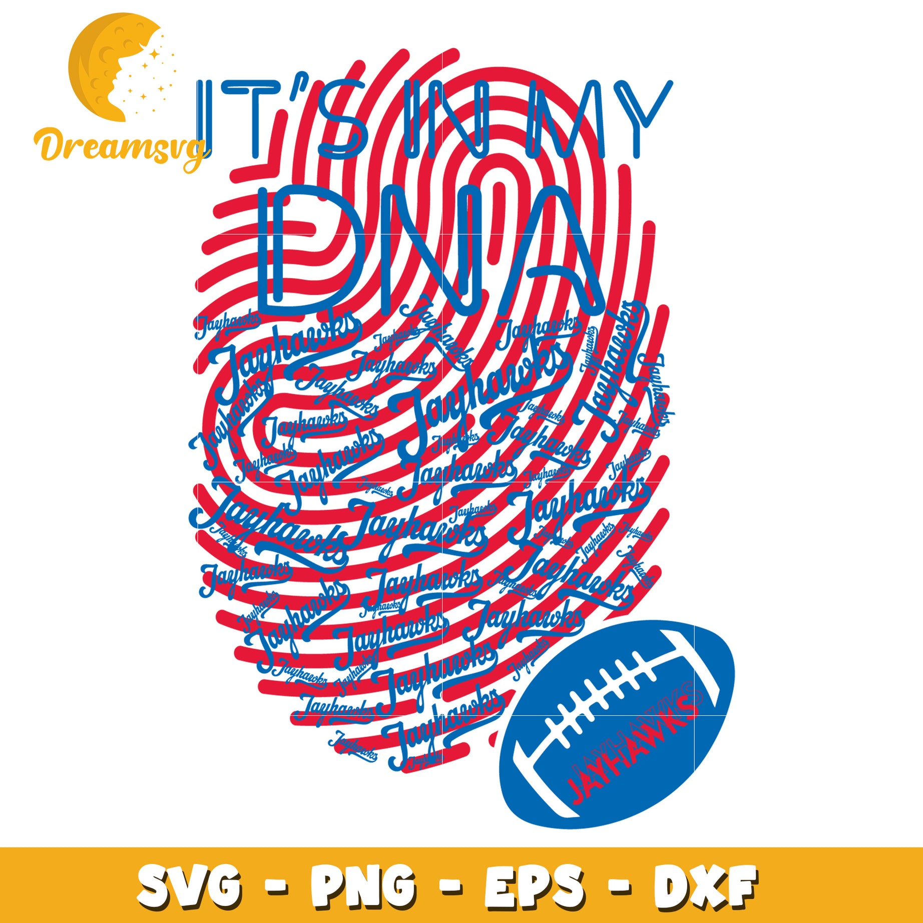 Jayhawks Fingerprint DNA SVG Cut File