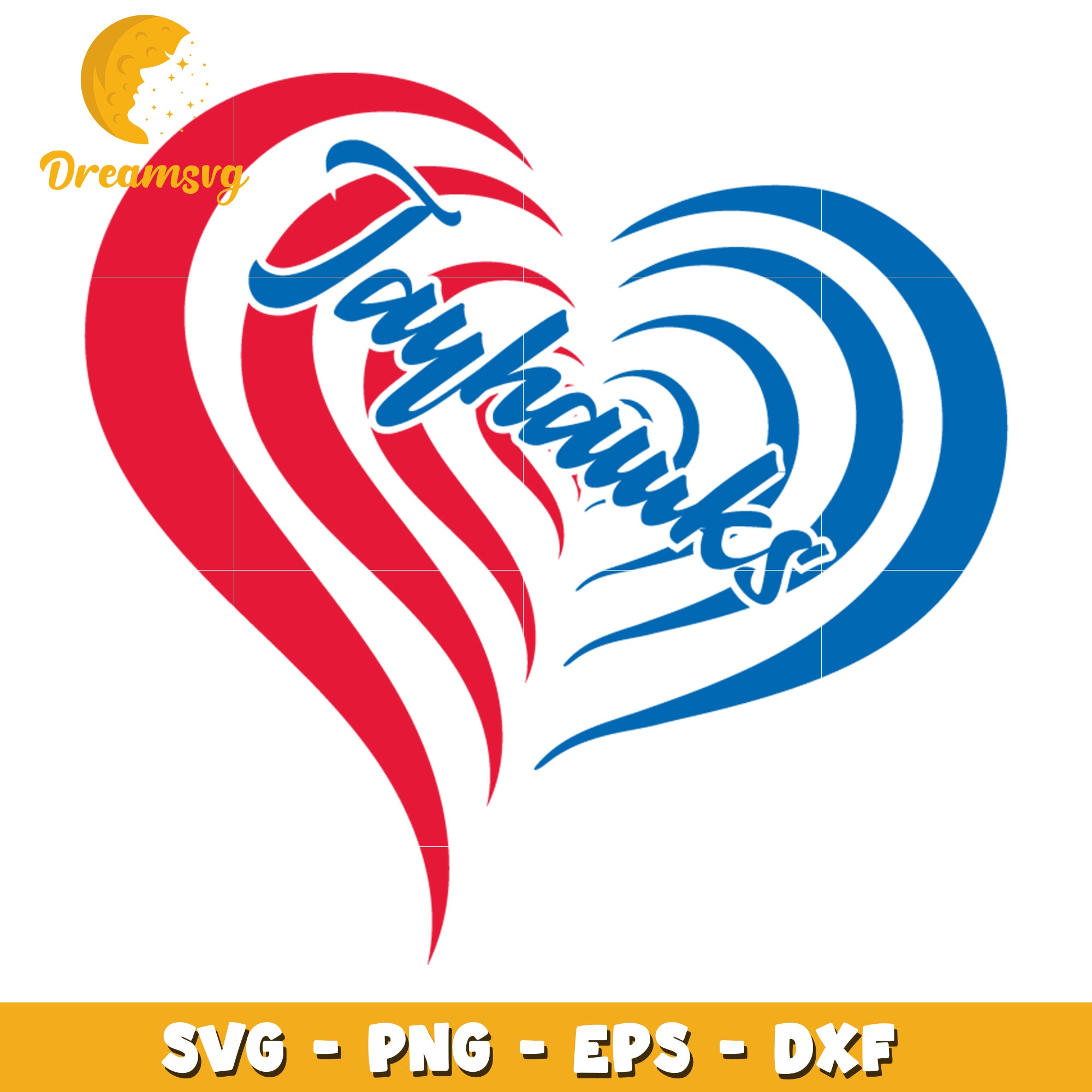 Jayhawks Heart SVG PNG EPS DXF