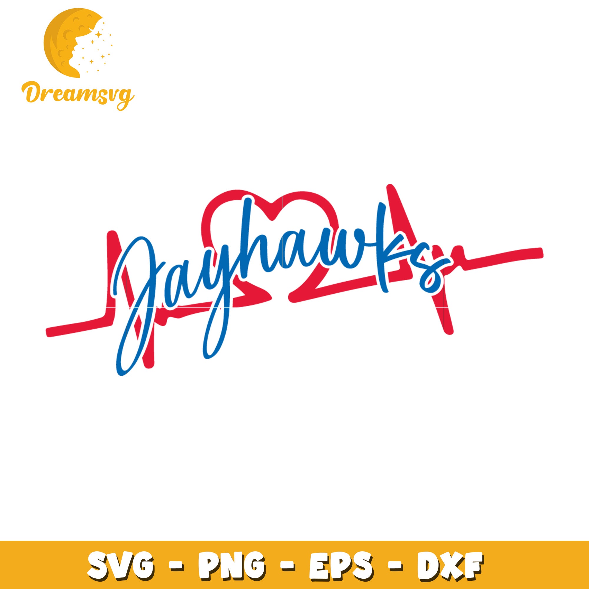 Jayhawks Heartbeat SVG Cut File