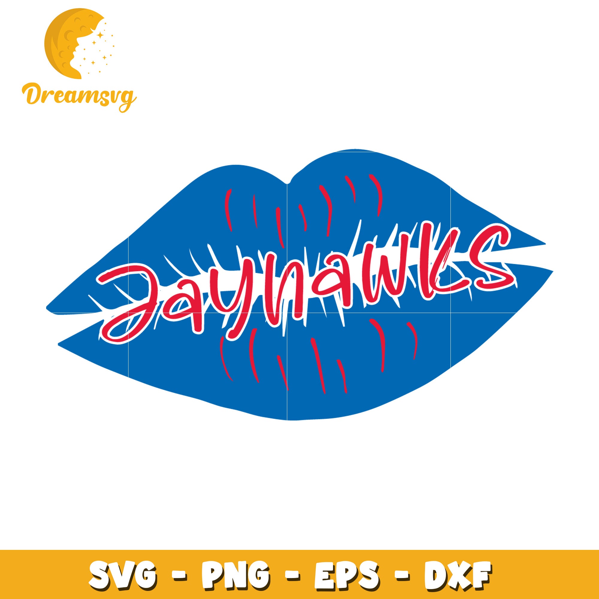 Jayhawks Lips SVG PNG EPS DXF Cut File