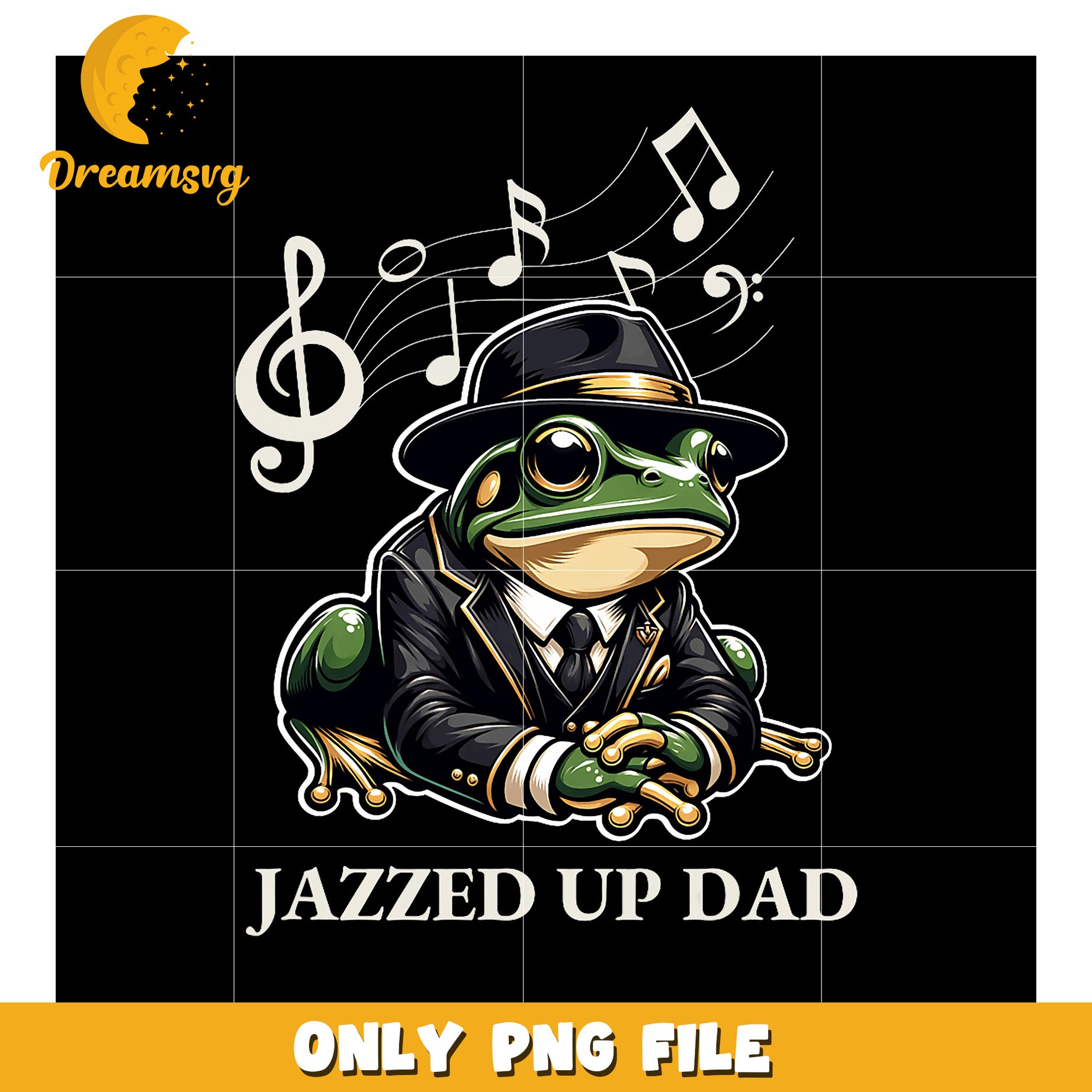Jazzed Up Dad Frog PNG Design