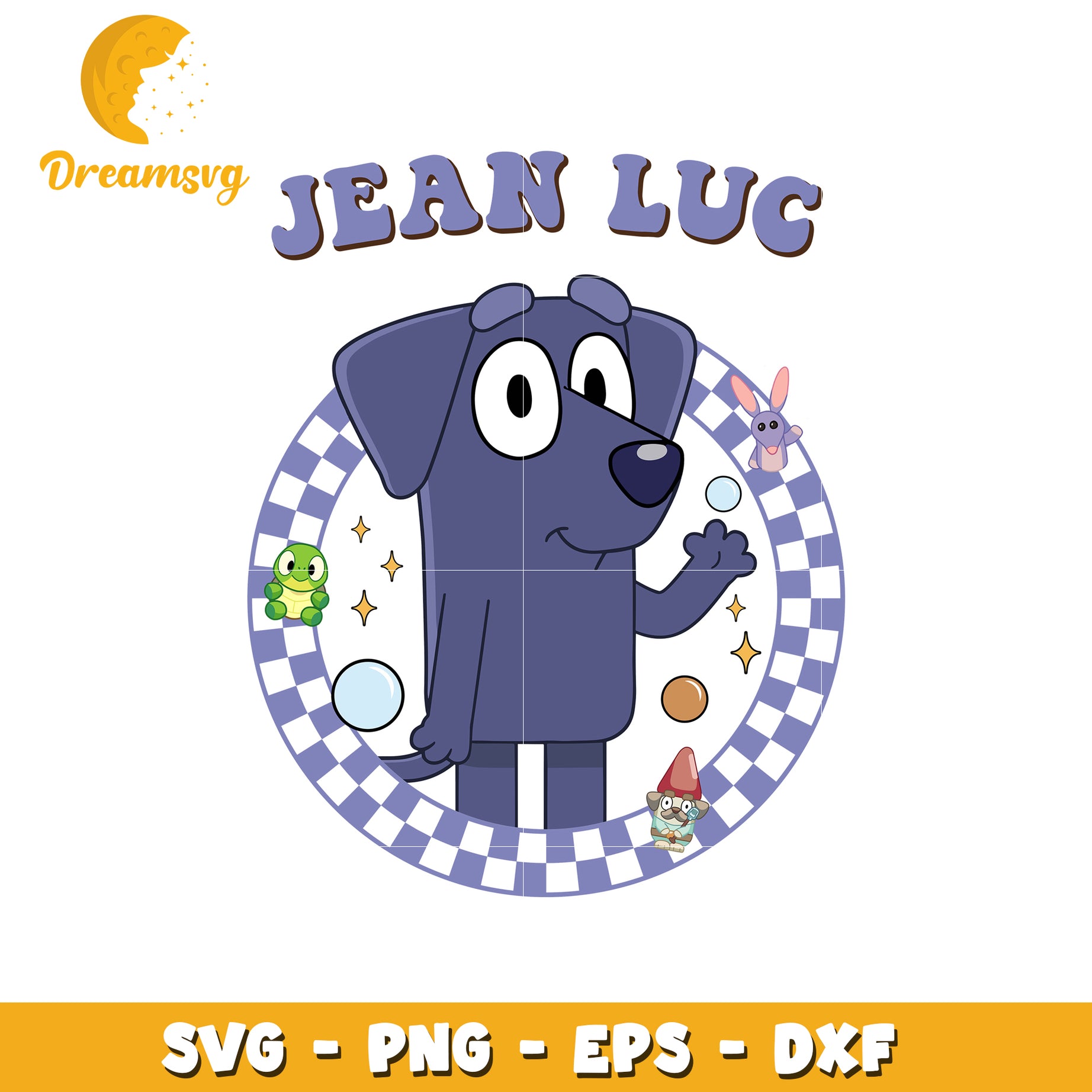 Jean Luc Dog SVG Cut File PNG EPS DXF