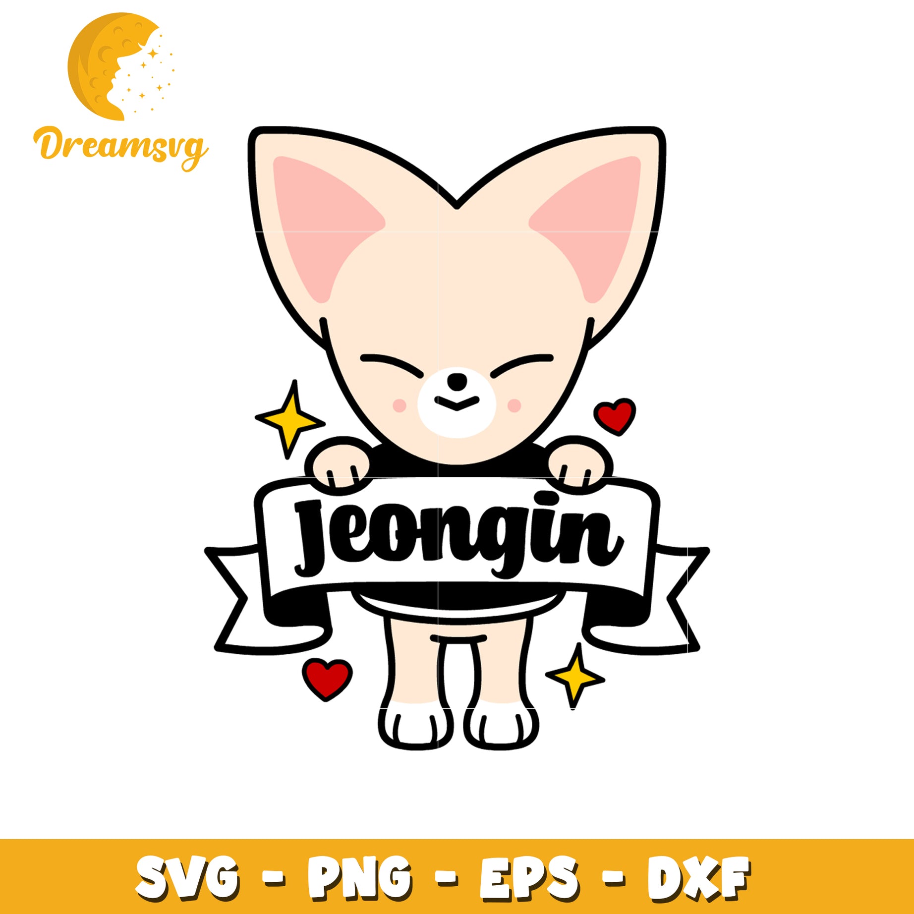 Jeongin Cute Dog SVG Cut File