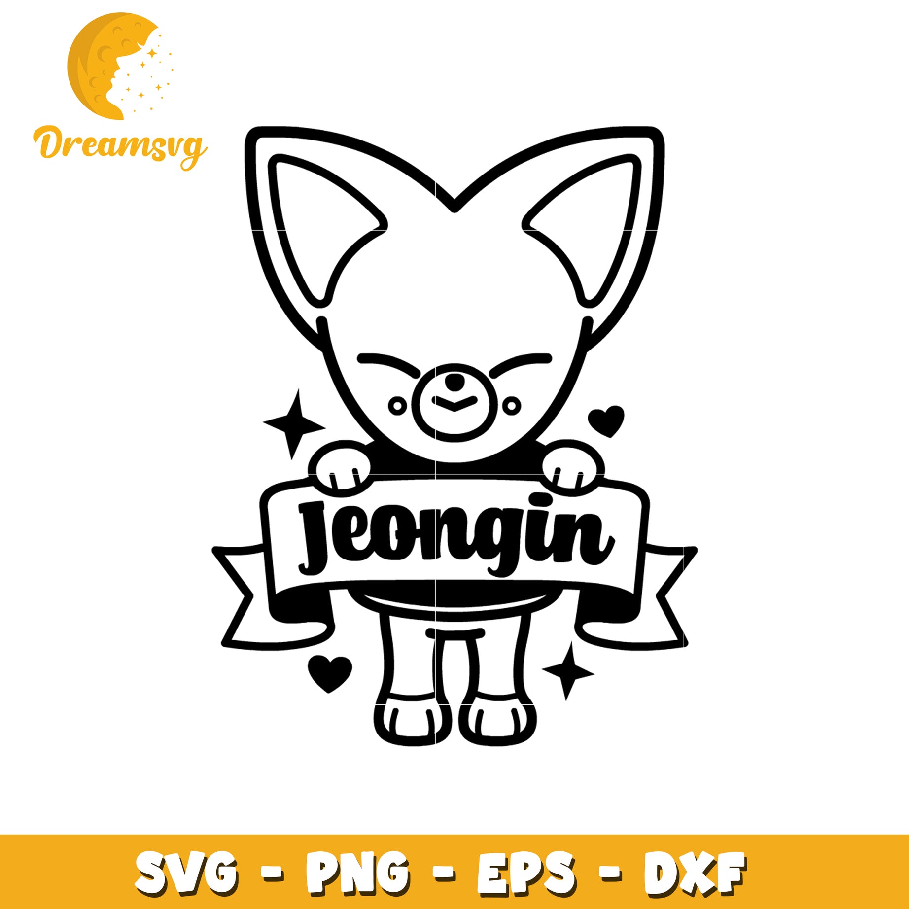 Jeongjin Cute Fox SVG Cut File