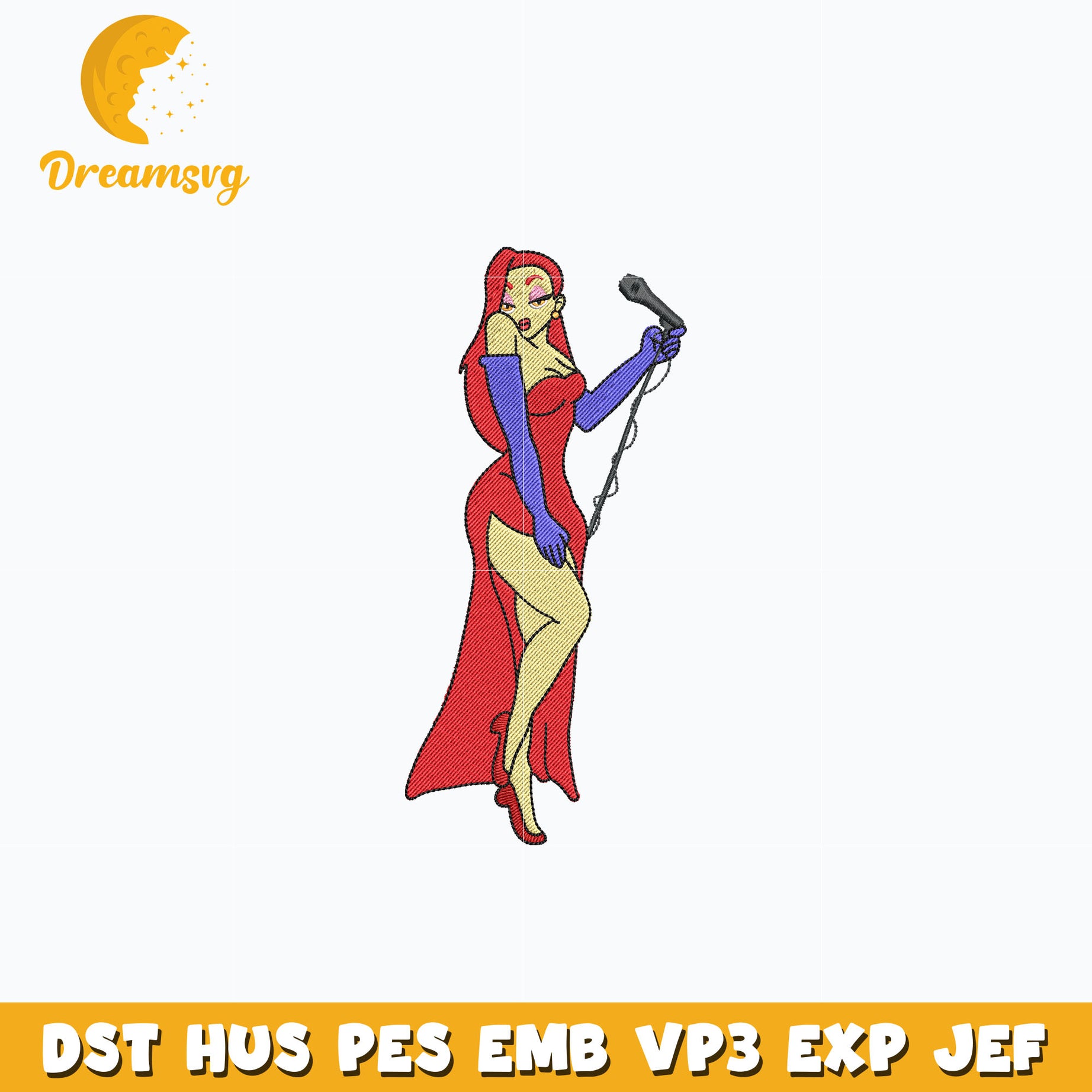 Jessica Rabbit embroidery design โ DreamSVG Store