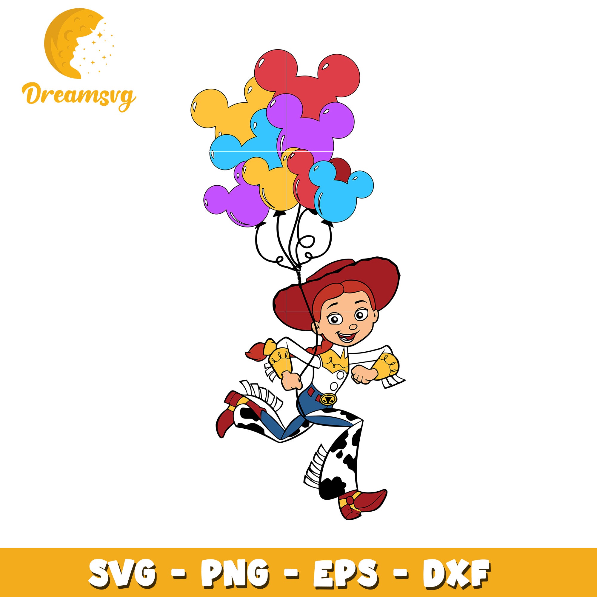 Jessie Toy Story Balloons SVG PNG EPS DXF