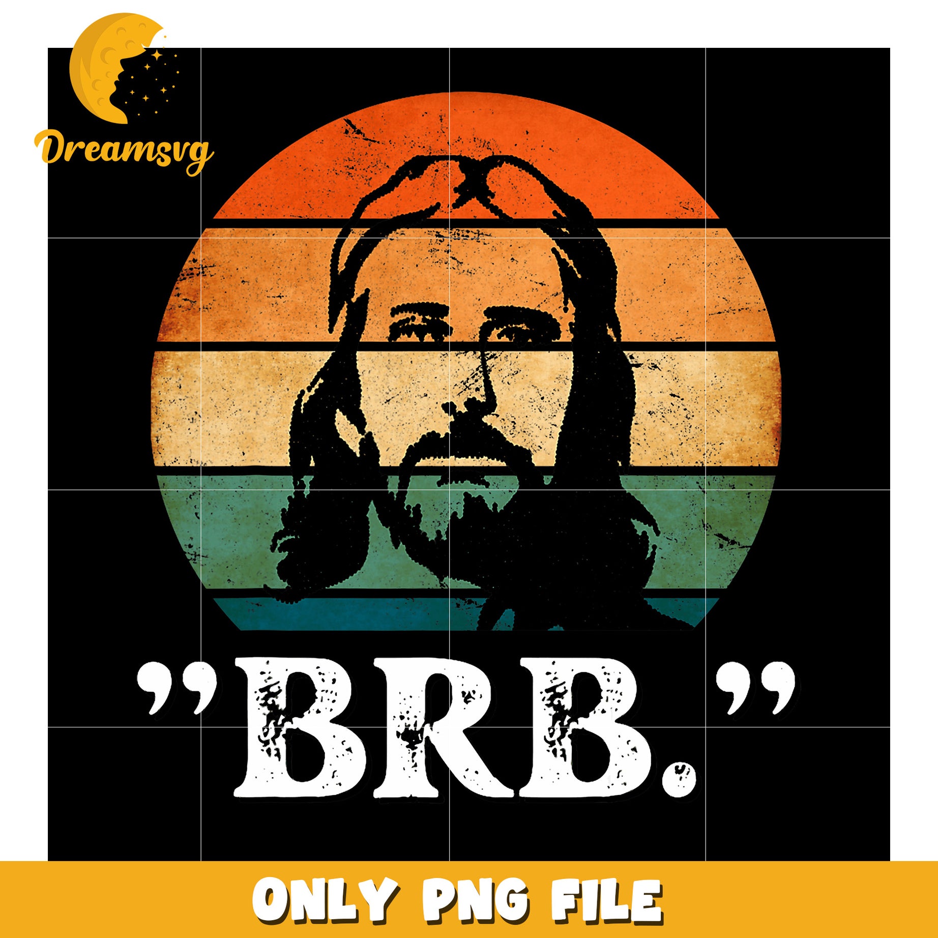 Jesus BRB Retro Vintage PNG Design