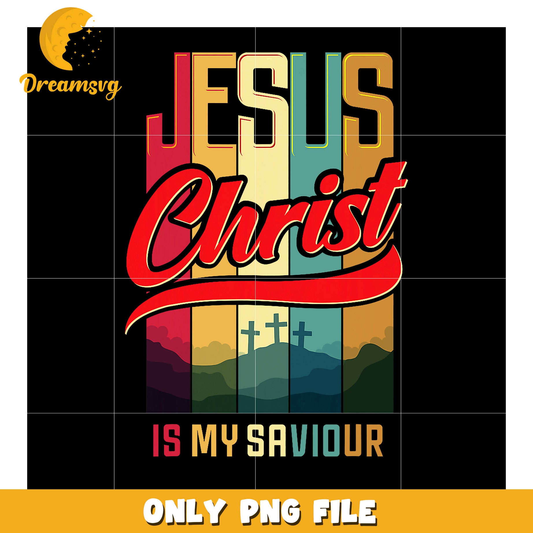 Jesus Christ My Savior Retro PNG Design