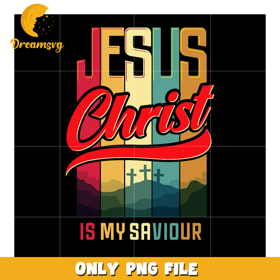 Jesus Christ My Savior Retro PNG Design