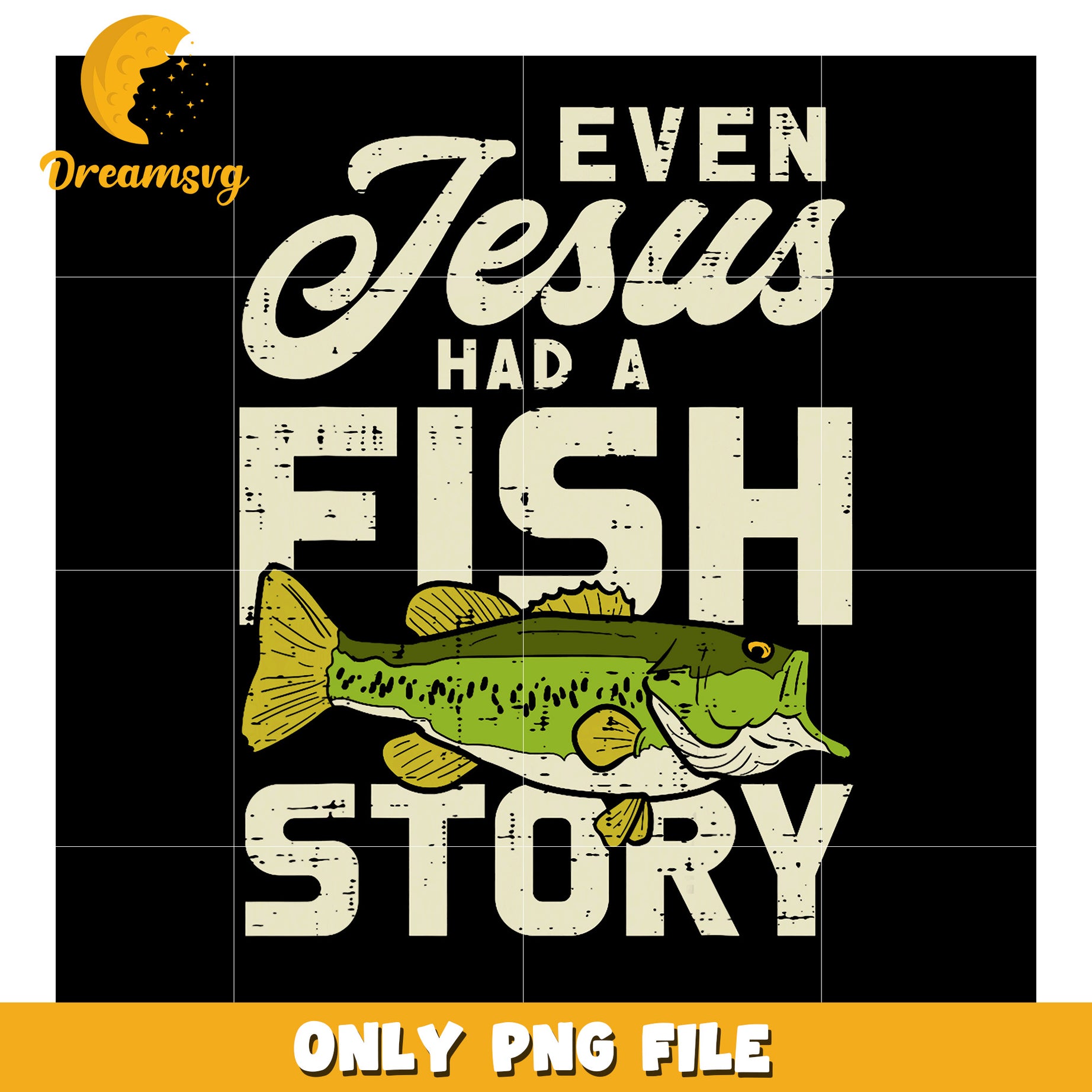 Jesus Fishing Story PNG Design
