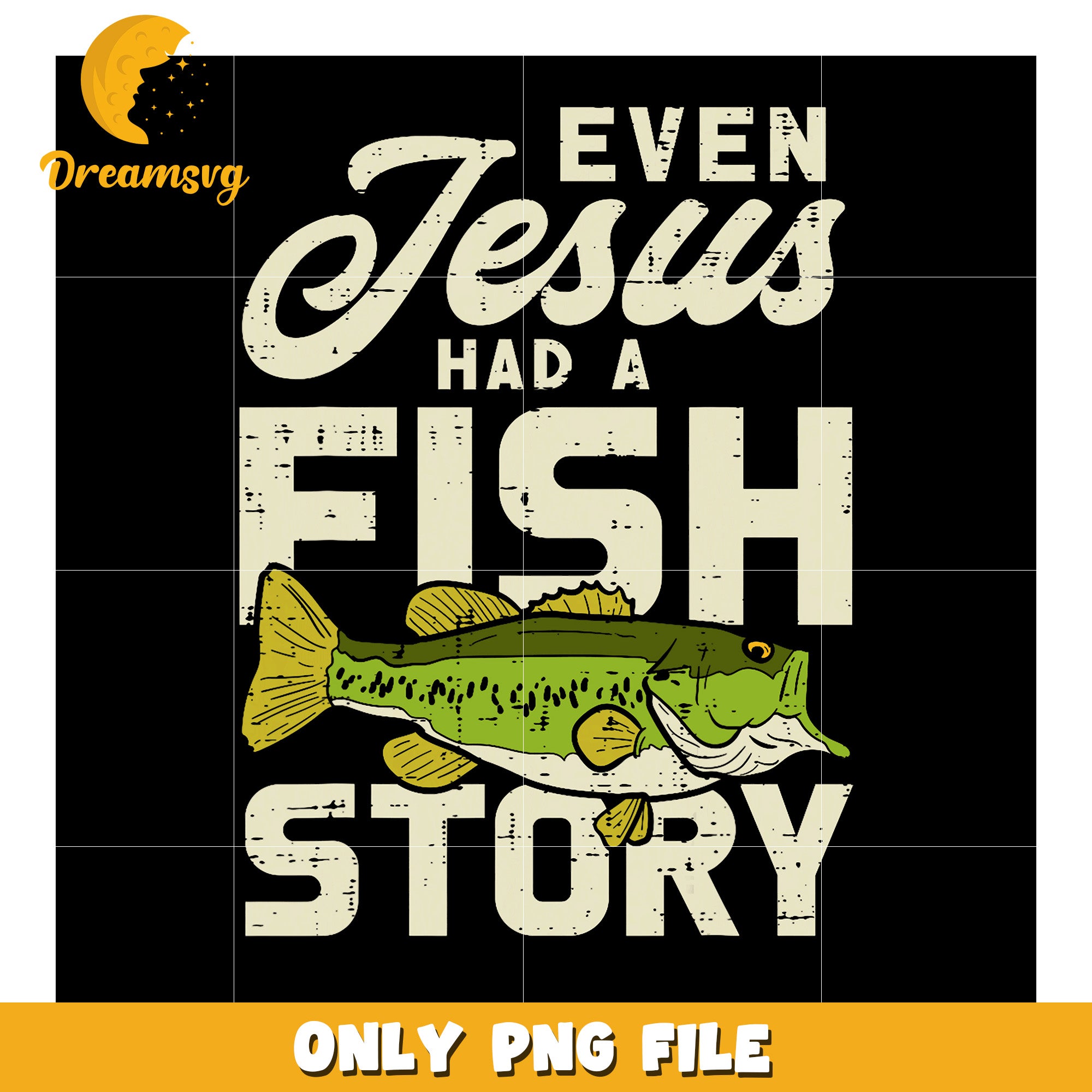 Jesus Fishing Story PNG Design