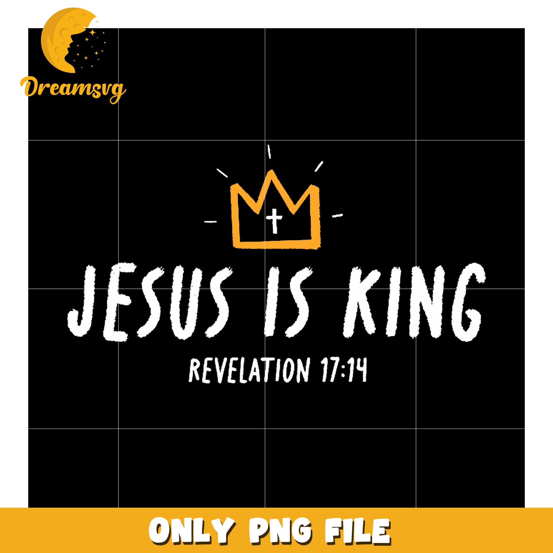 Jesus Is King PNG Revelation 1714 Christian Design