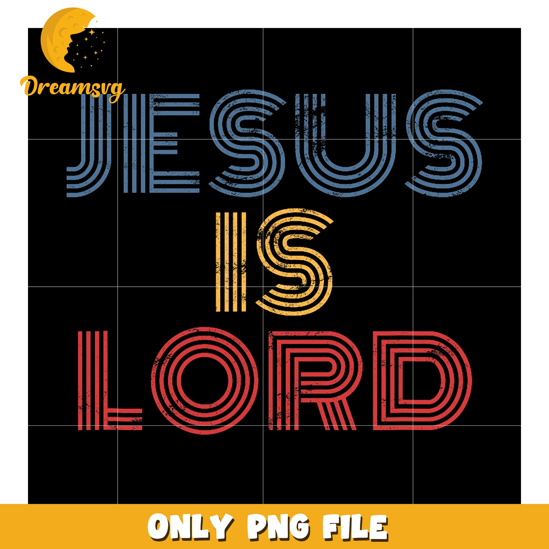 Jesus Is Lord PNG Retro Design