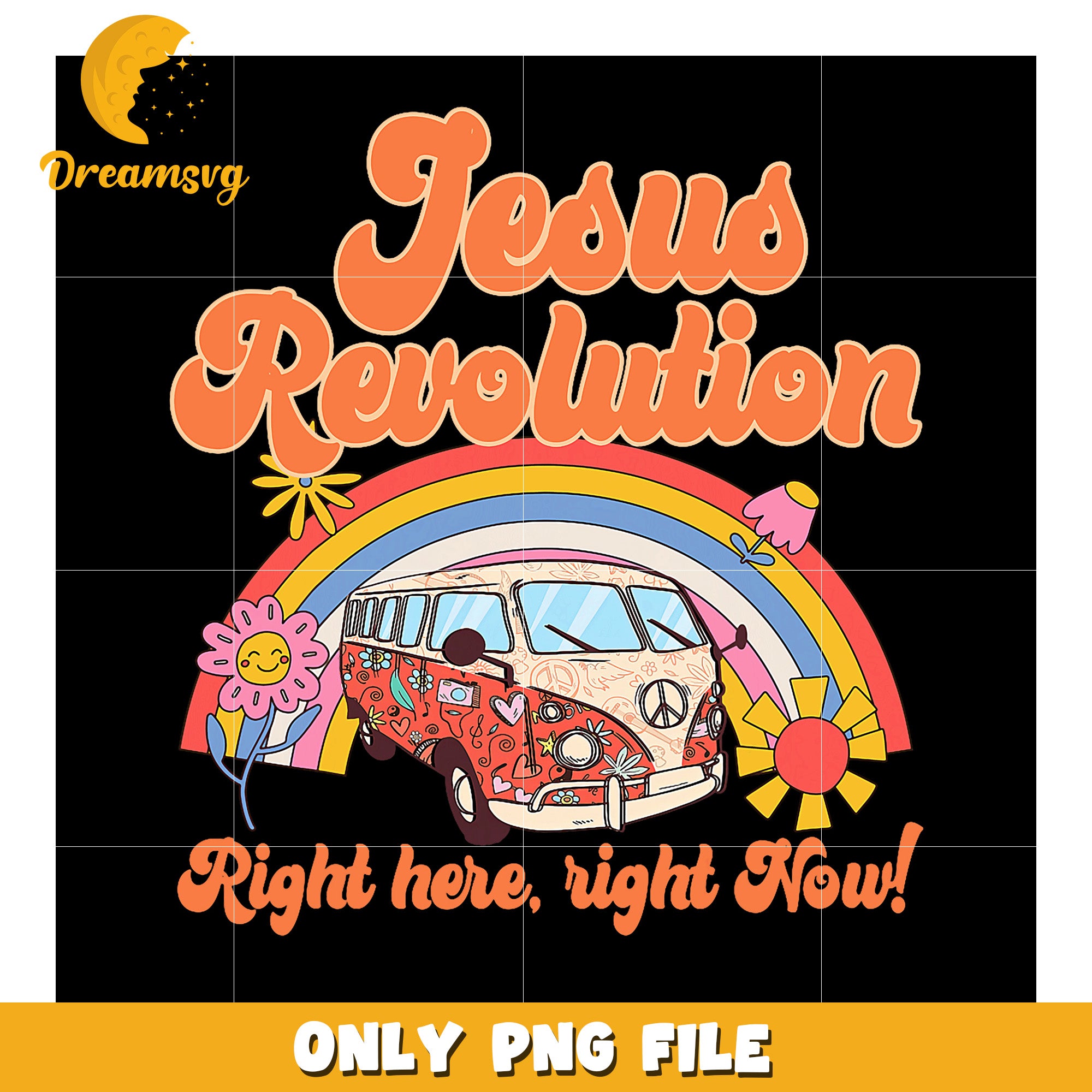 Jesus Revolution Retro Van PNG