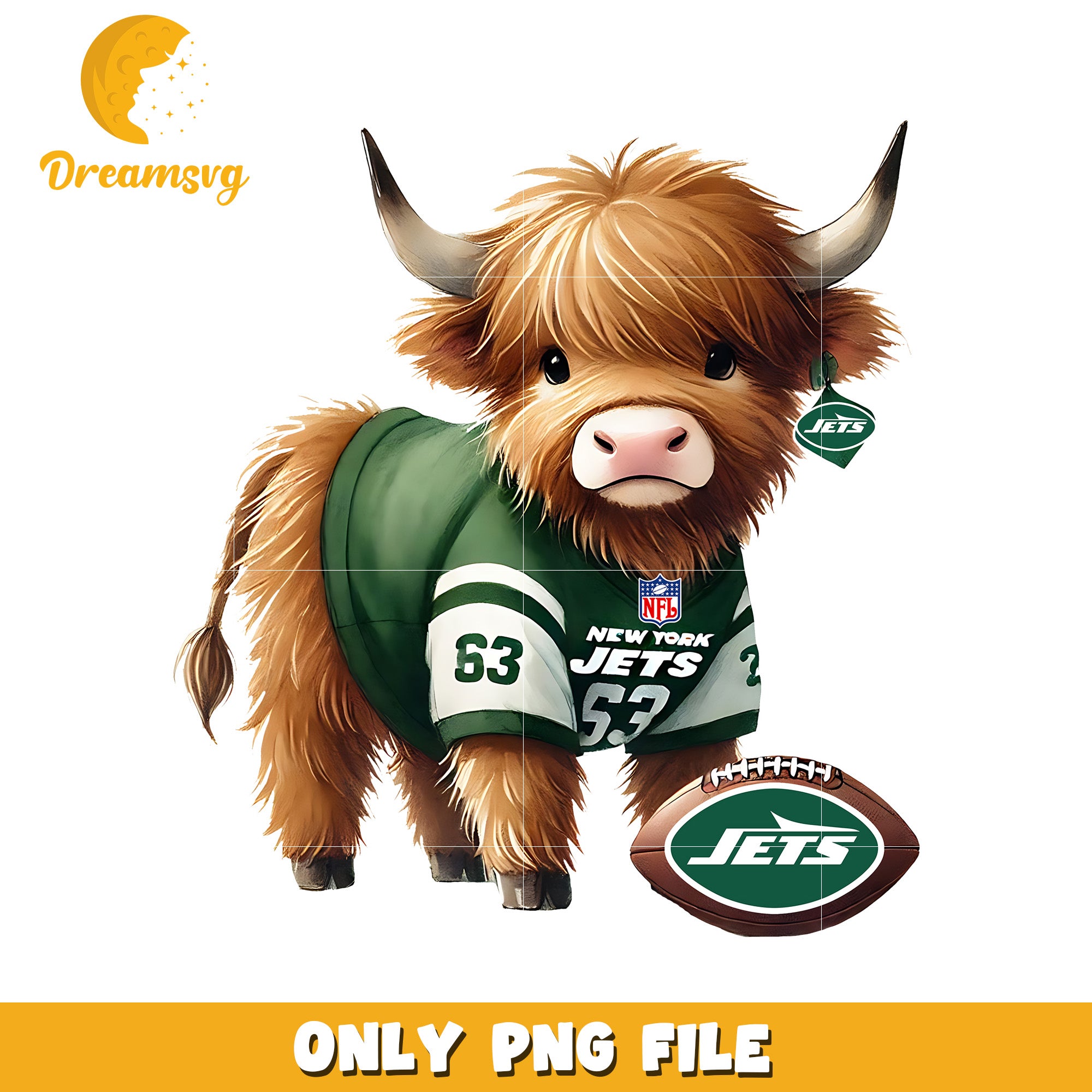 Jets cute bull and ball png, american rugby png, nfl logos png