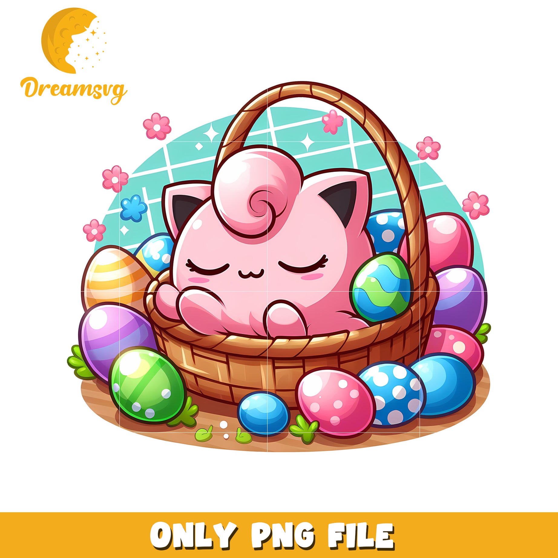 Jigglypuff pokemon easter eggs png, easter eggs png, pokemon png