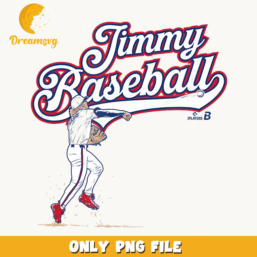 Jimmy Baseball Player PNG, Baseball Retro Shirt Design, Sports PNG