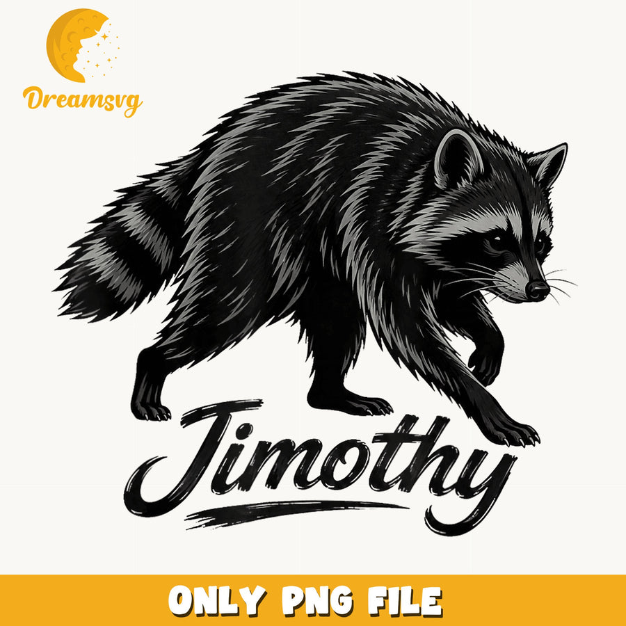 Jimothy Raccoon Black And White PNG, Wild Raccoon Design, Animal PNG