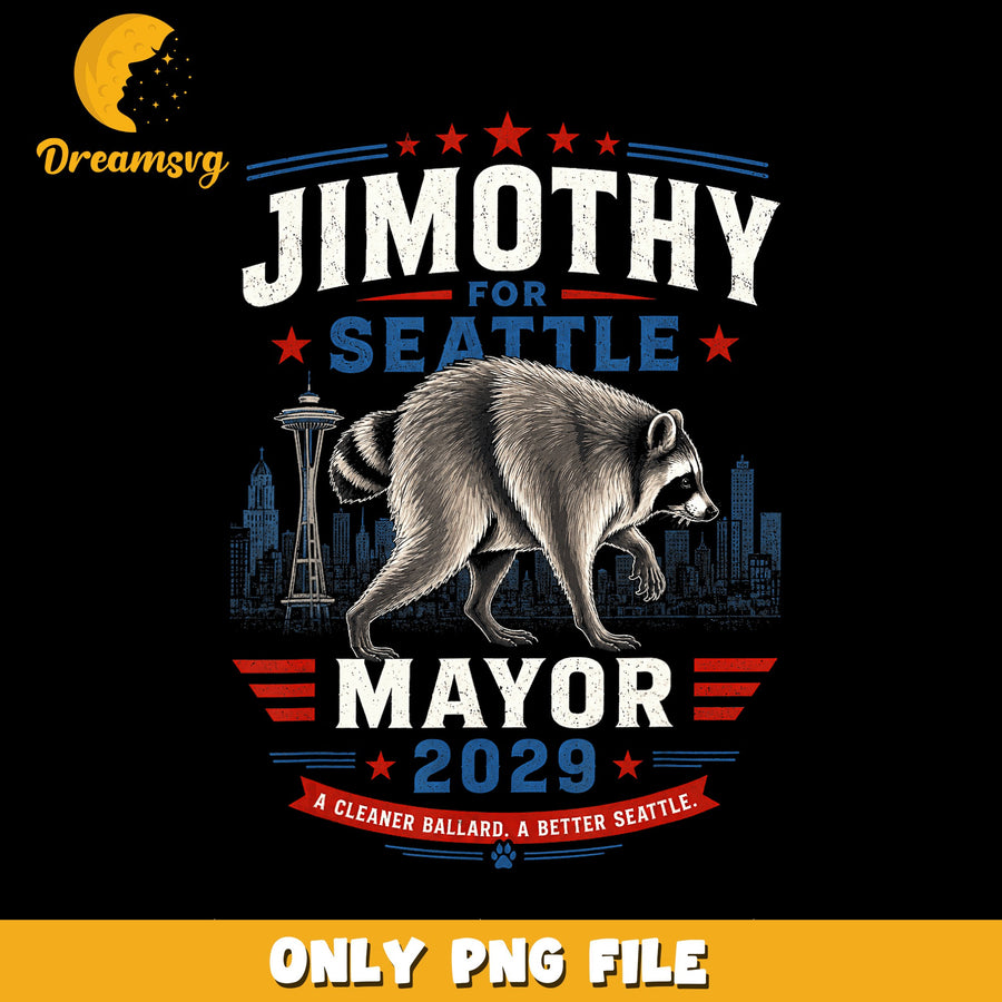 Jimothy Raccoon PNG, Seattle Mayor Design, Fun Art PNG