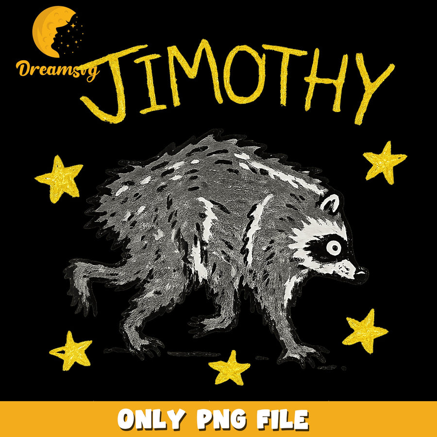 Jimothy Raccoon PNG, Whimsical Design, Fun Animal PNG