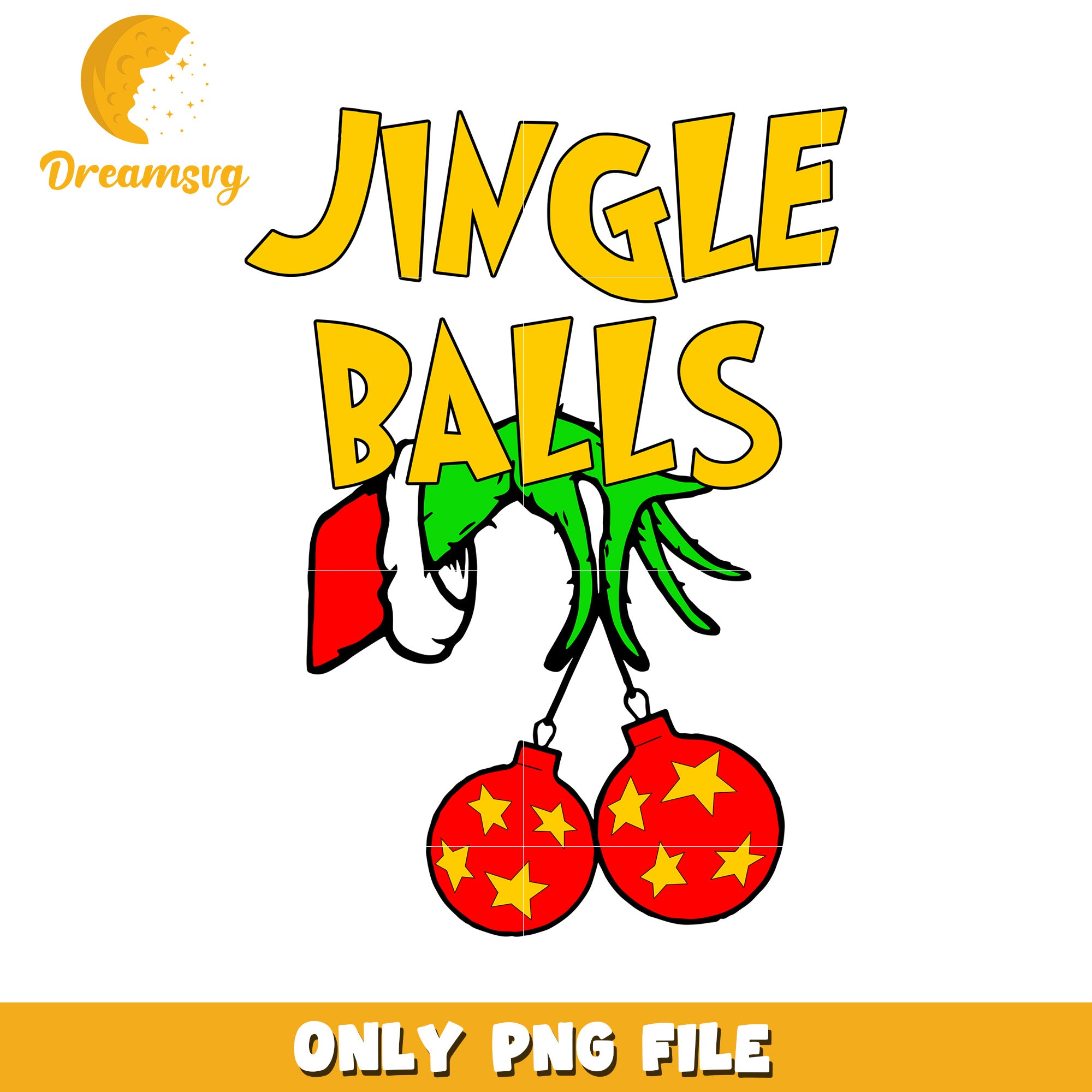 Jingle balls png, christmas decor png, grinch smile png