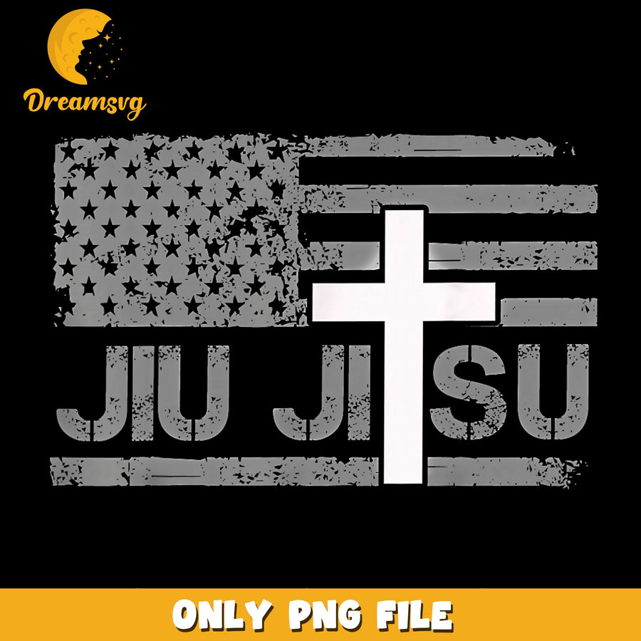 Jiu Jitsu American Flag Cross PNG, Distressed USA Flag, Patriotic PNG