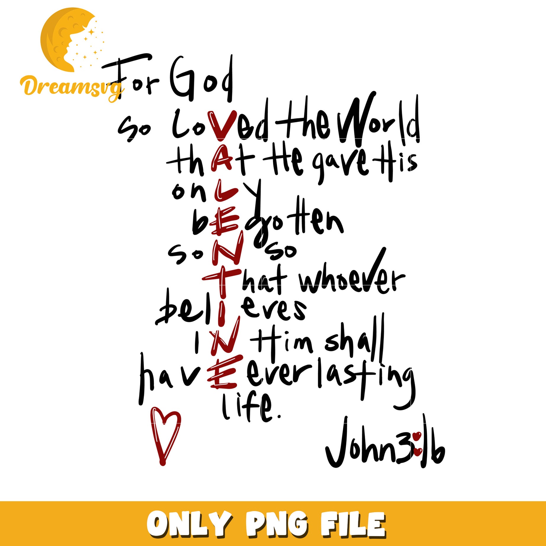 John 316 Valentine PNG Design