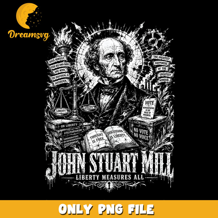 John Stuart Mill PNG, Liberty Quotes, Political Art PNG