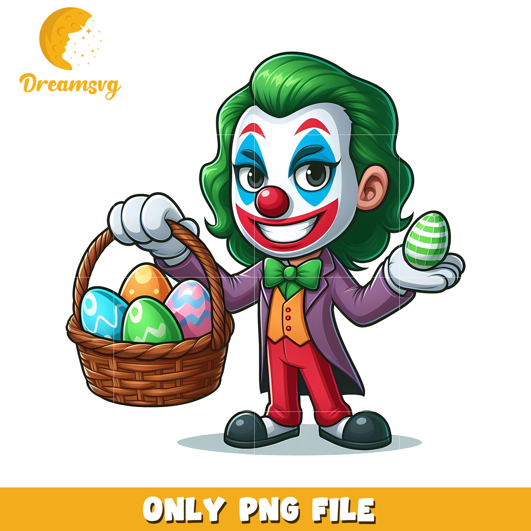 Joker character easter eggs png, easter eggs png, horror png