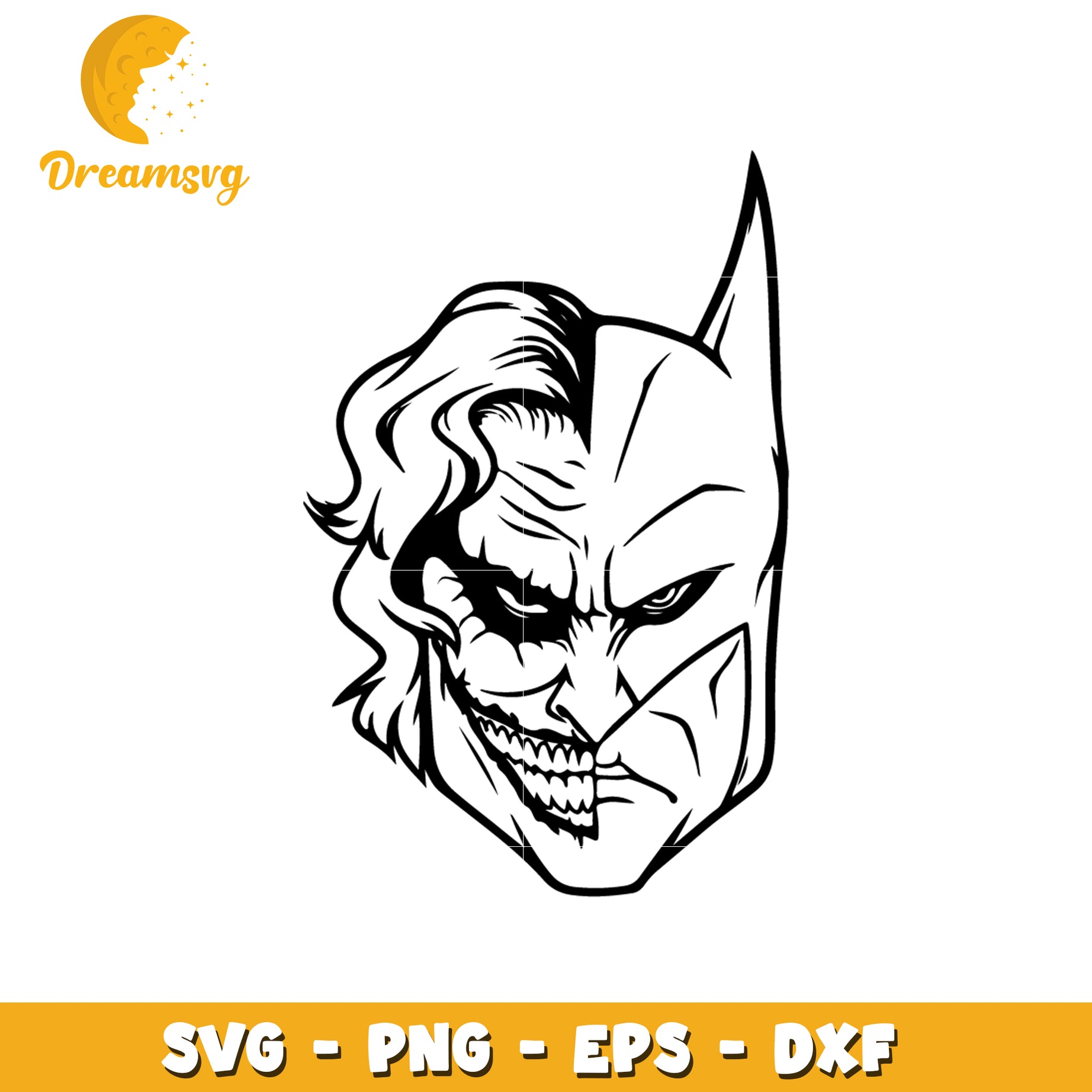 Joker x batman outline svg, jocker character svg, marvel svg