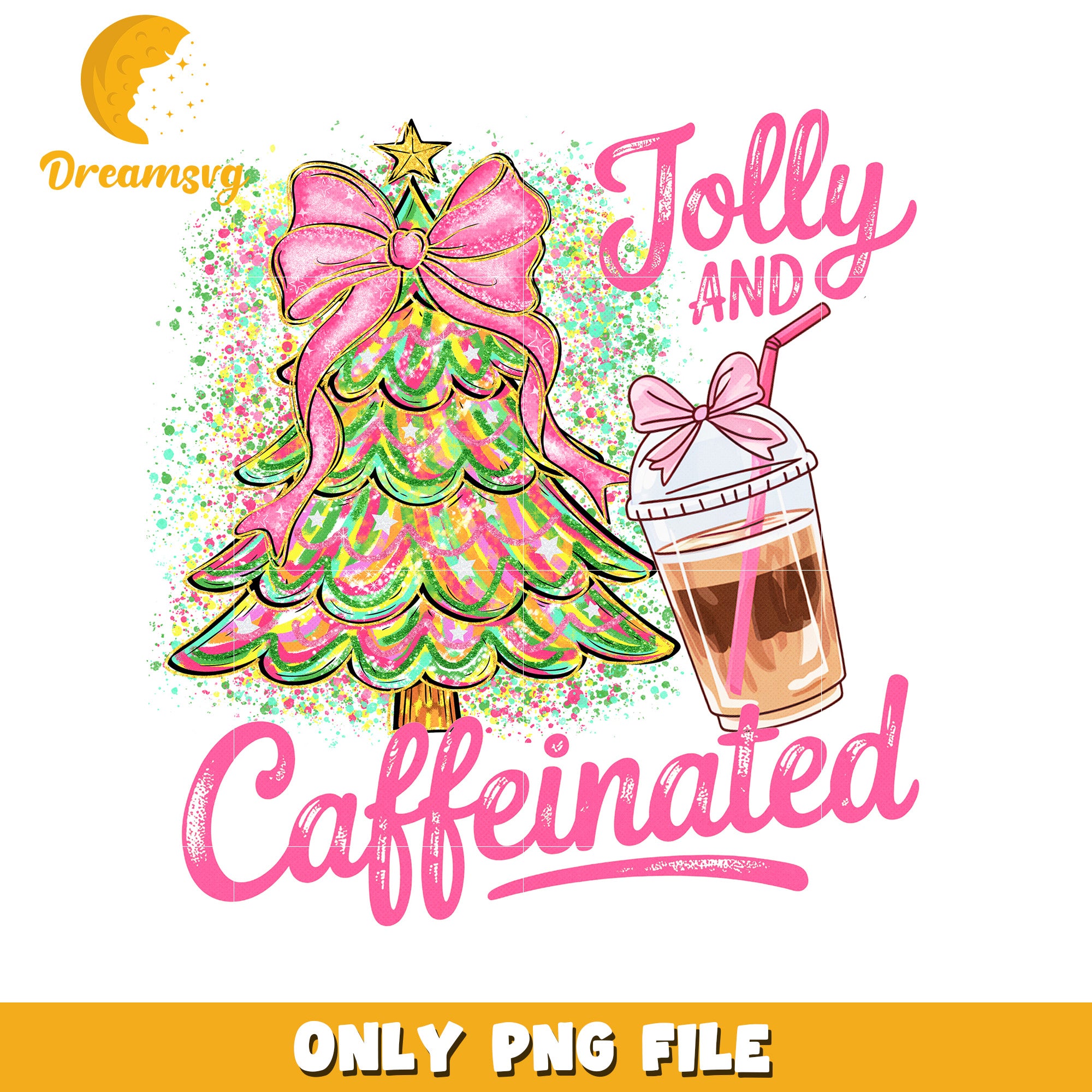 Jolly and caffein png, christmas lights​ png, christmas music​ png