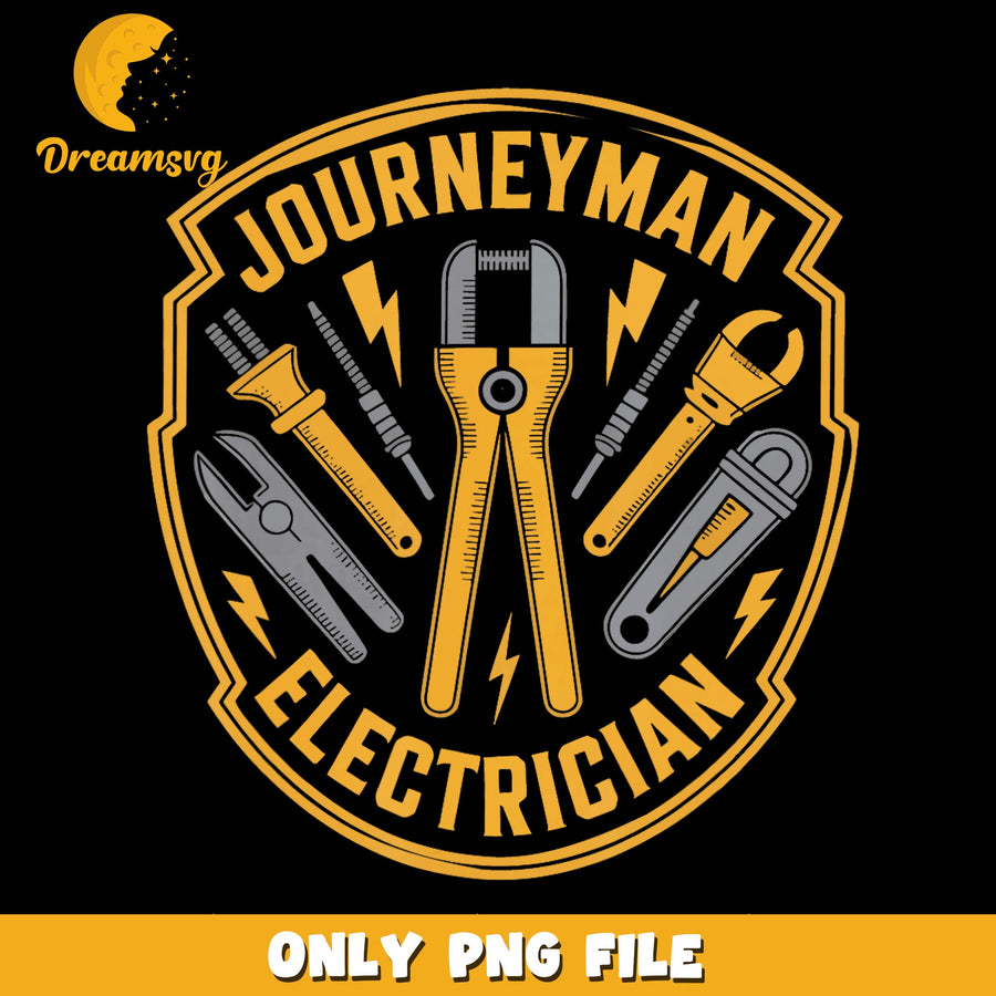 Journeyman Electrician PNG, Tool Design, Tradesman Art