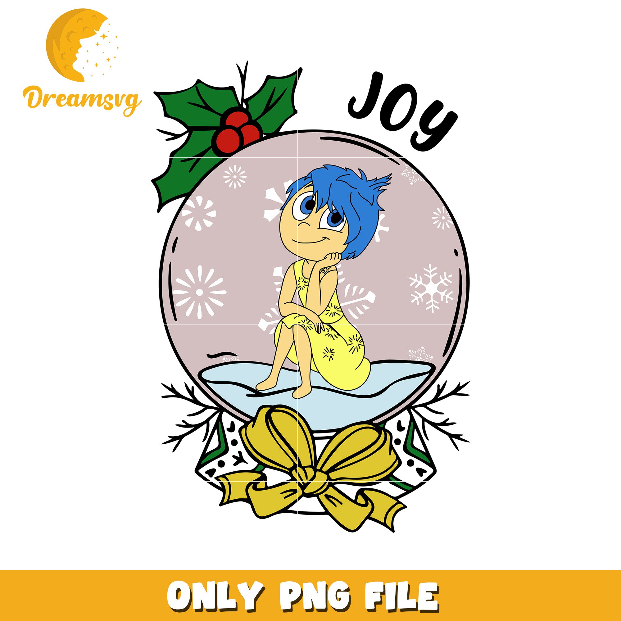 Joyful Cartoon Character in Snow Globe PNG Design
