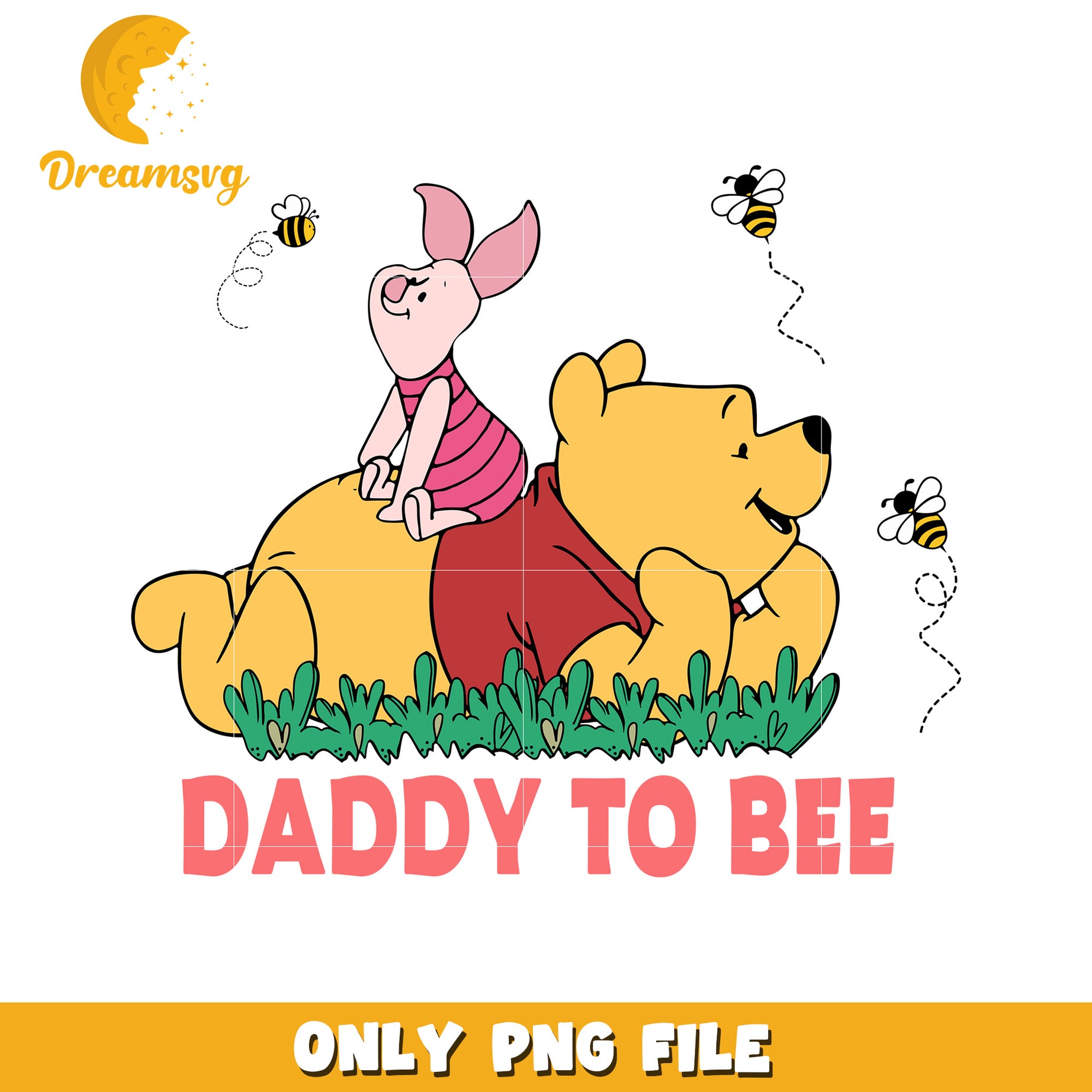 Joyful Daddy to Bee PNG Image with Piglet and Pooh