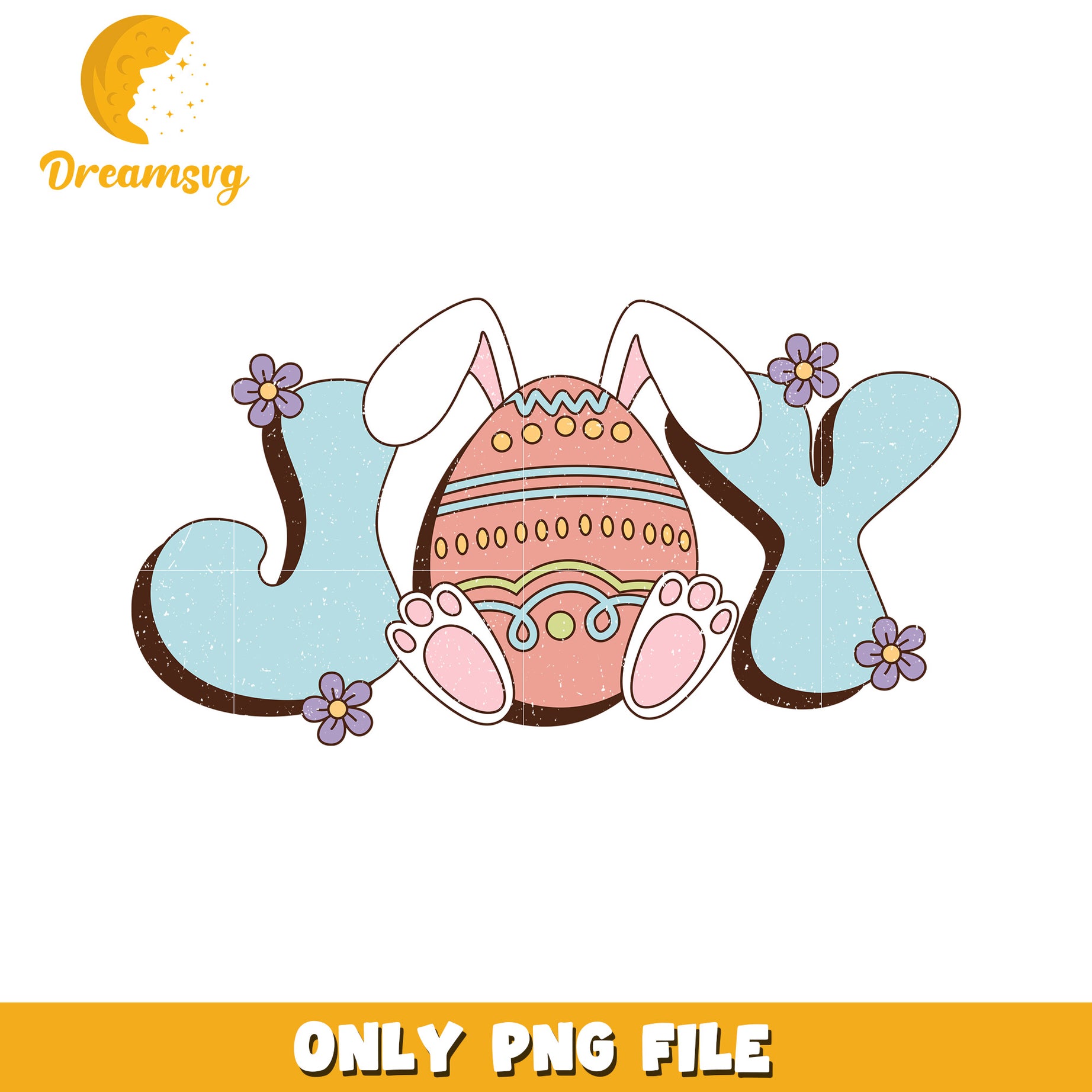 Joyful Easter Bunny Egg Graphic for Spring Celebrations